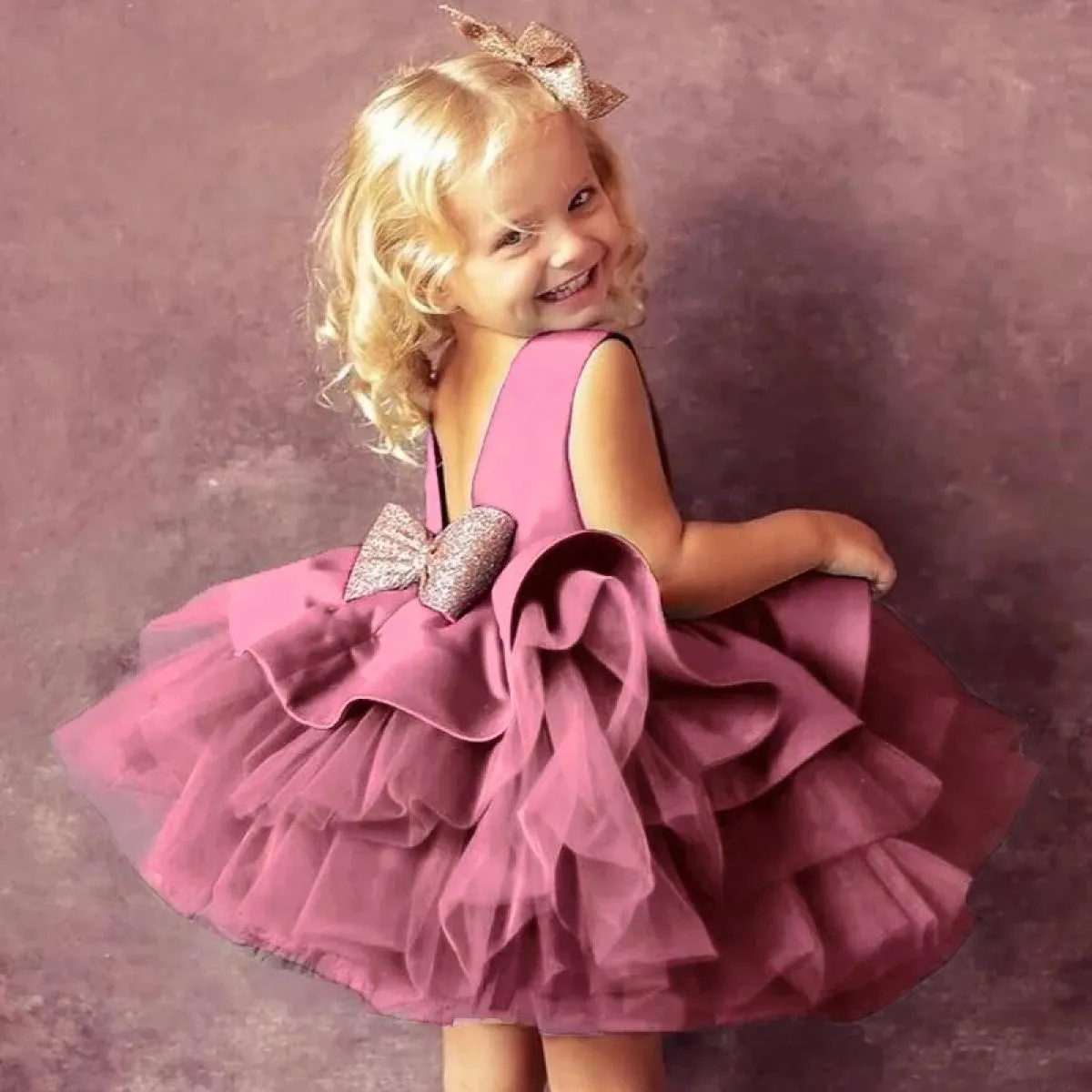 12m neonate vestito di Natale principessa backless gonfio tutu neonato abito da ballo di nozze vestito da festa per bambini per