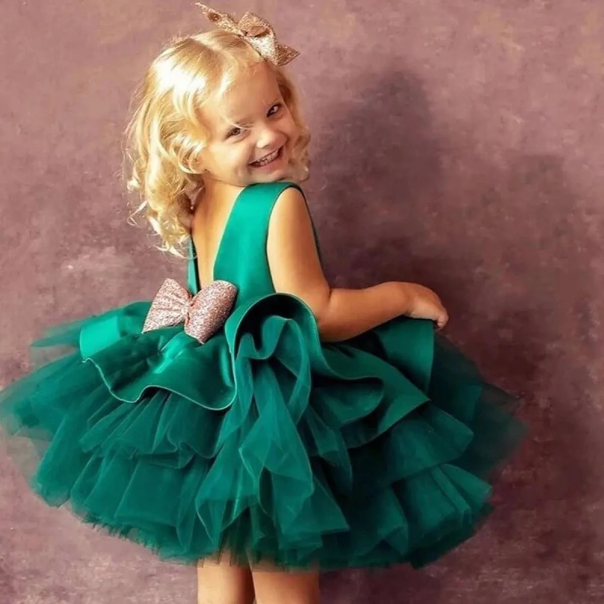 12m neonate vestito di Natale principessa backless gonfio tutu neonato abito da ballo di nozze vestito da festa per bambini per