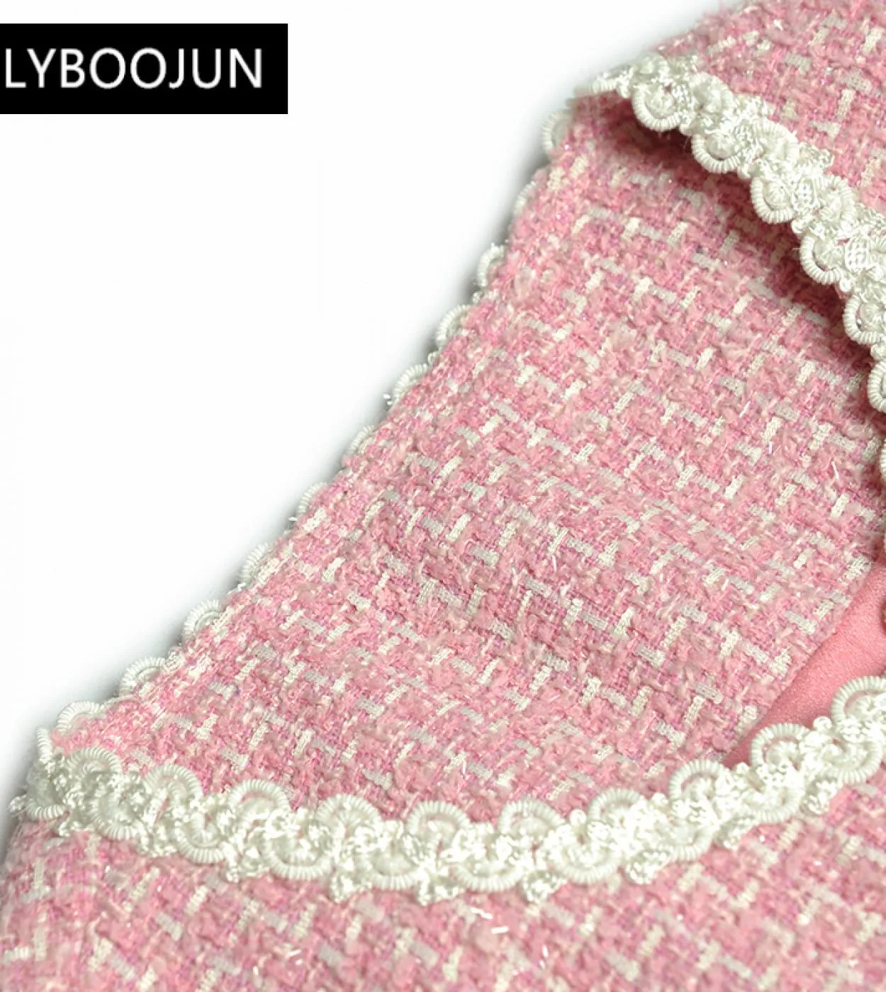 2022 Luxury Designer Autumn Runway Plaid Tweed Suit Donna O Collo Maniche lunghe Giacca corta  Mini abito senza maniche Two P