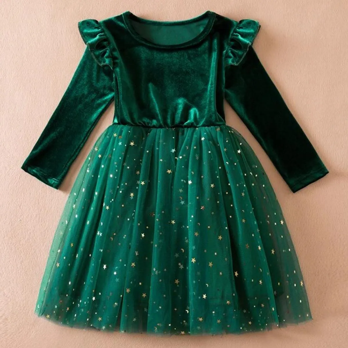 Abiti moda autunno inverno per ragazze 3 8 anni Tutu gonfio Principessa manica lunga Abito per bambini Natale con paillettes Co
