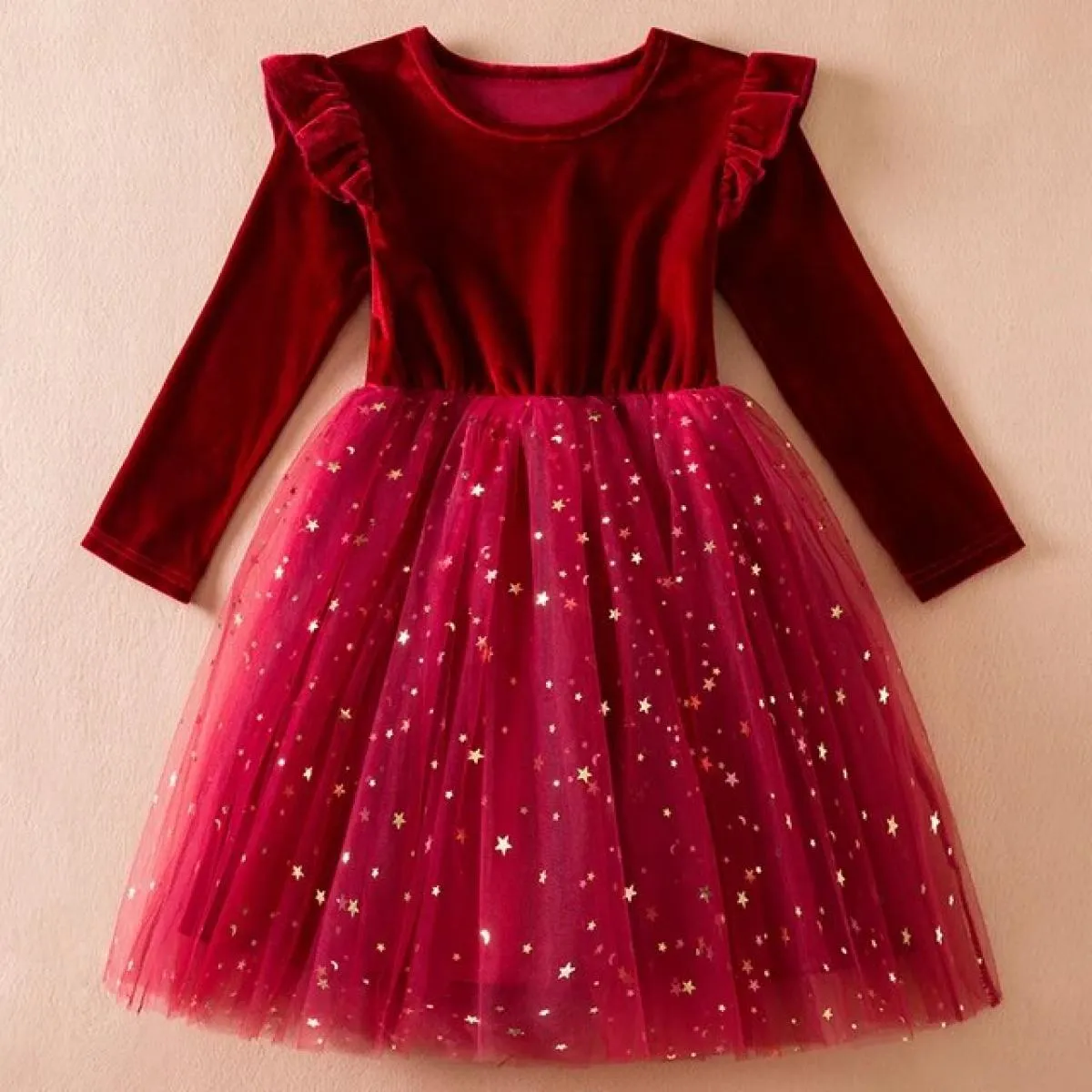 Abiti moda autunno inverno per ragazze 3 8 anni Tutu gonfio Principessa manica lunga Abito per bambini Natale con paillettes Co