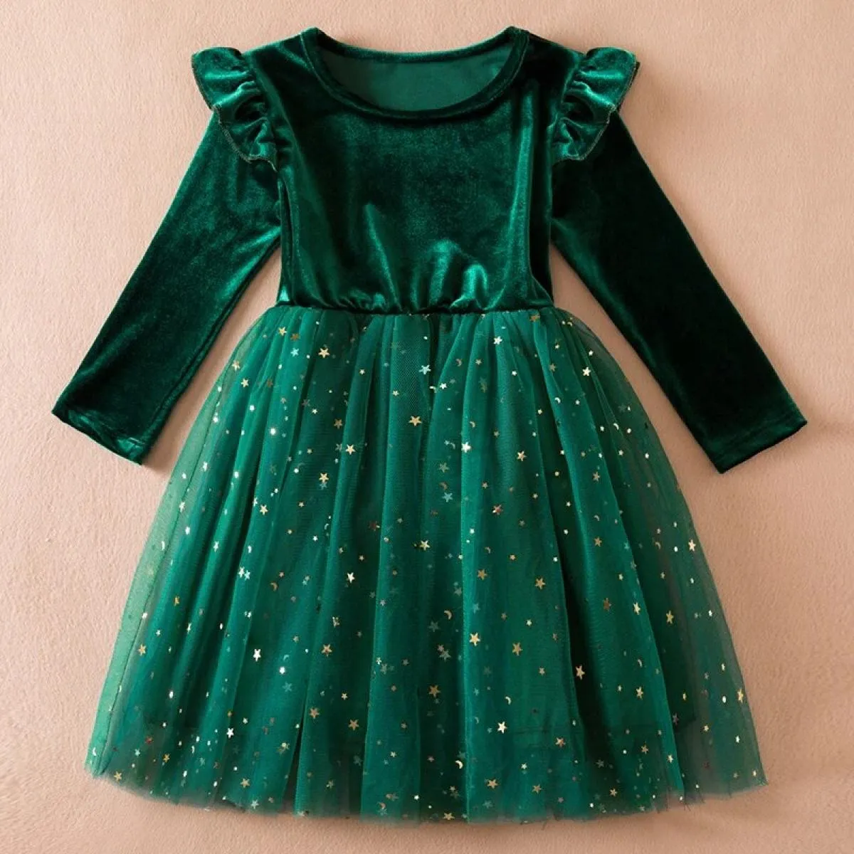 Abiti moda autunno inverno per ragazze 3 8 anni Tutu gonfio Principessa manica lunga Abito per bambini Natale con paillettes Co