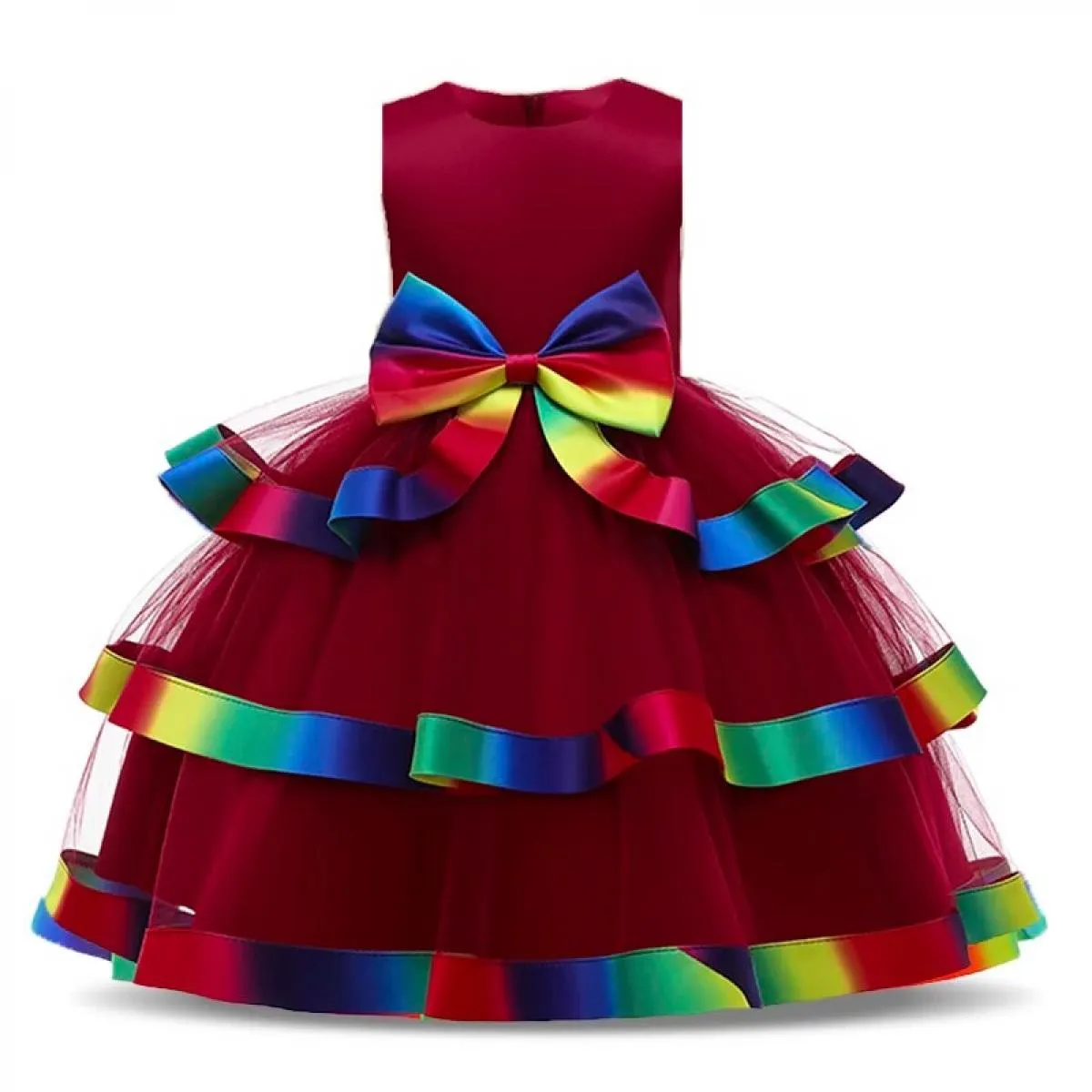 Abito estivo da damigella d'onore per ragazza di fiore, abito da damigella d'onore per bambini, abiti da spettacolo di Natale, b