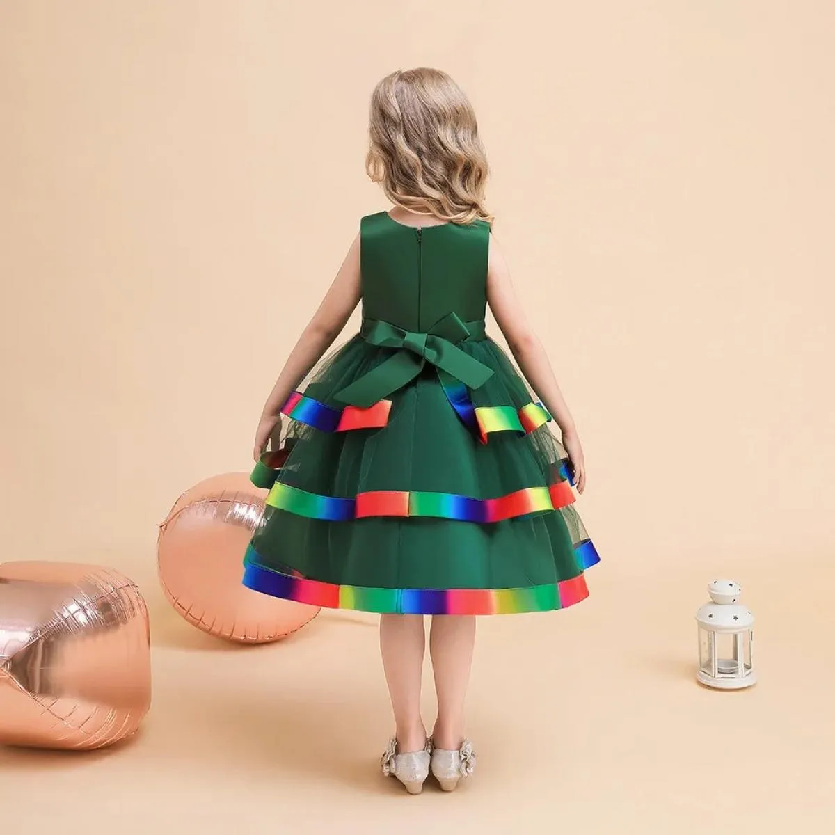 Abito estivo da damigella d'onore per ragazza di fiore, abito da damigella d'onore per bambini, abiti da spettacolo di Natale, b