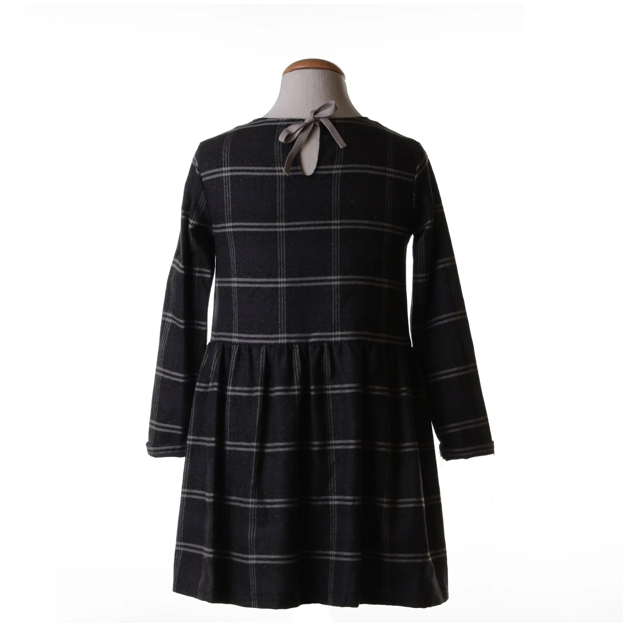 Abito Greggio In Cotone Tartan Blu