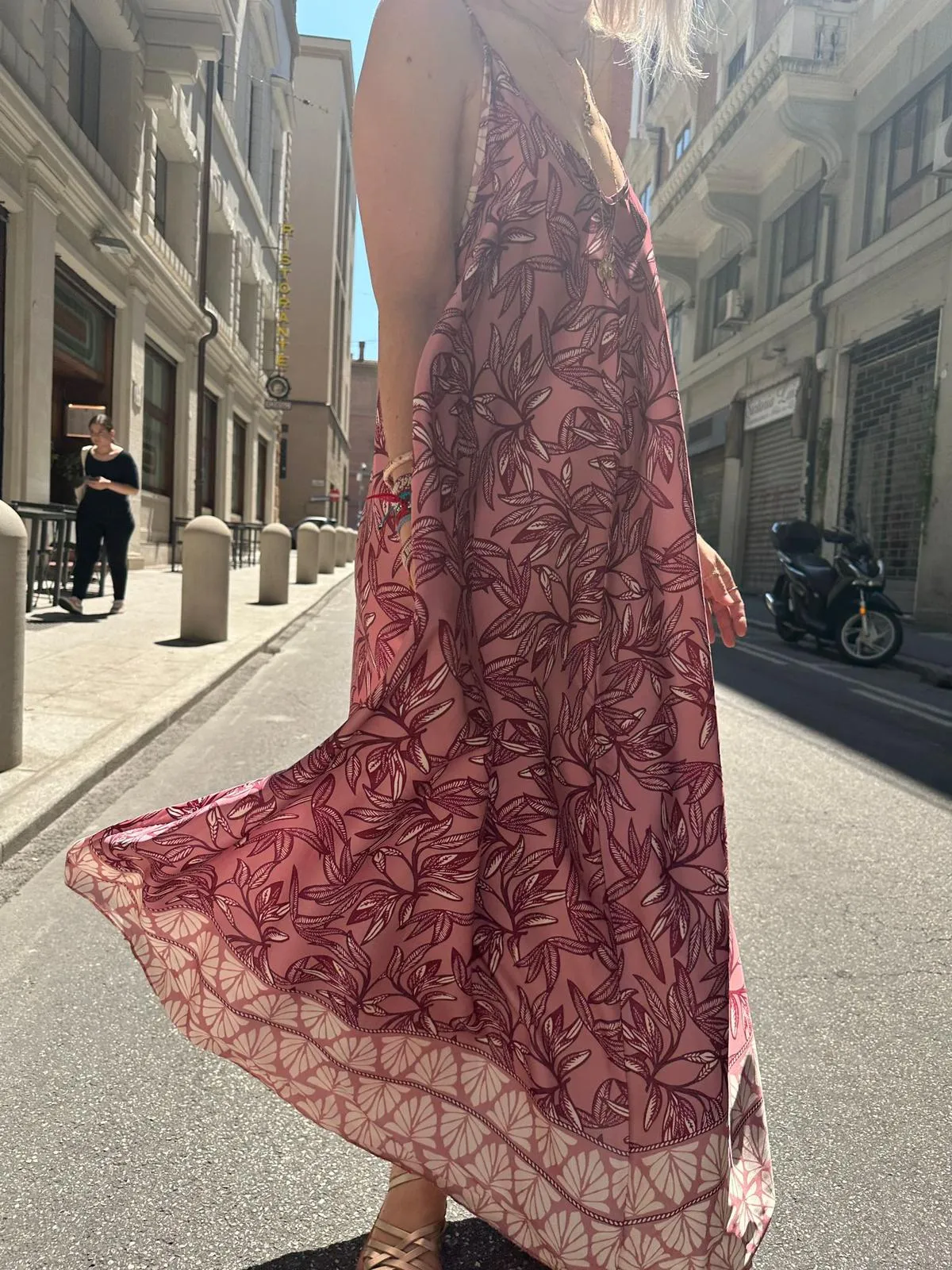 Abito Leaves Sottoveste Rosa