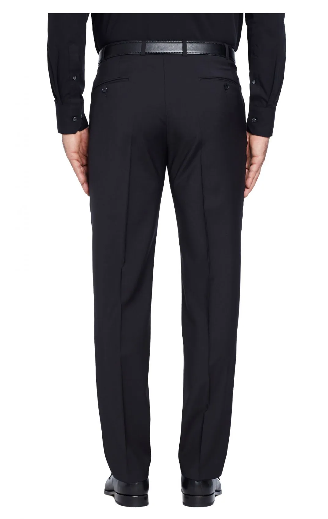Abito nero digel drop sei modern fit in pura lana tessuto marzotto 100's