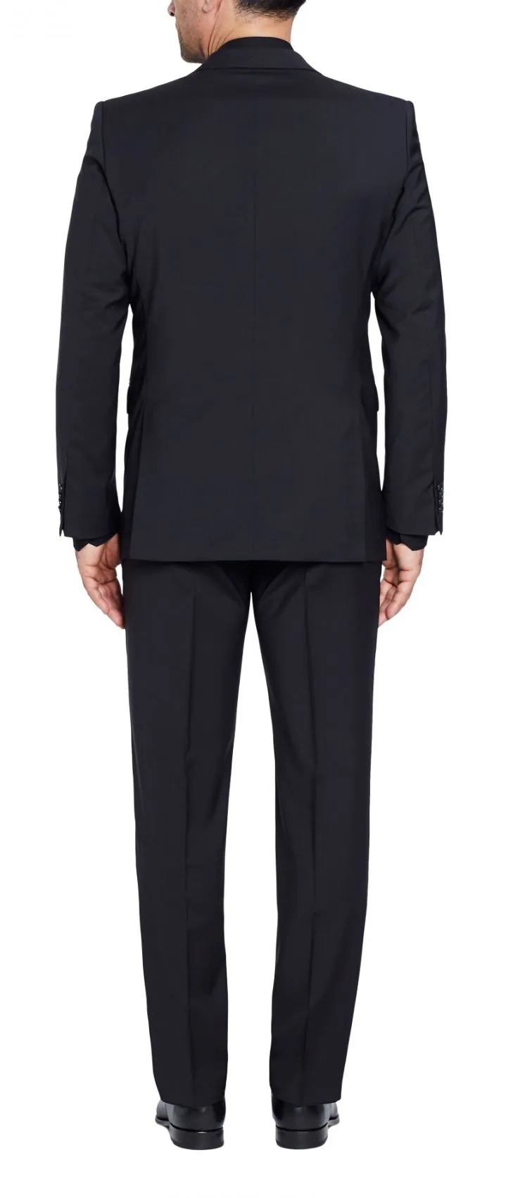 Abito nero digel drop sei modern fit in pura lana tessuto marzotto 100's