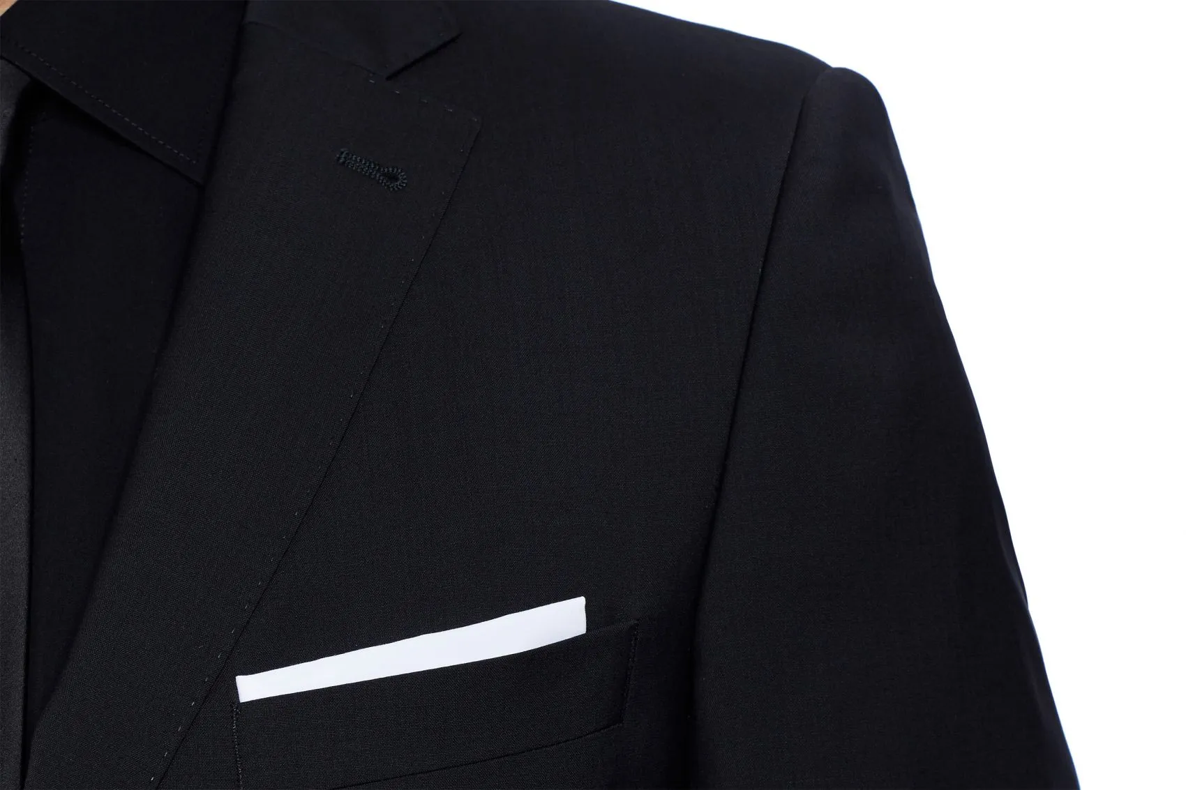 Abito nero digel drop sei modern fit in pura lana tessuto marzotto 100's
