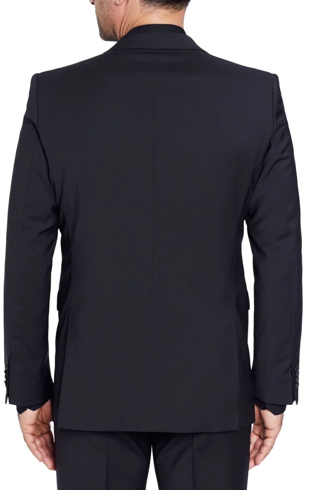 Abito nero digel drop sei modern fit in pura lana tessuto marzotto 100's