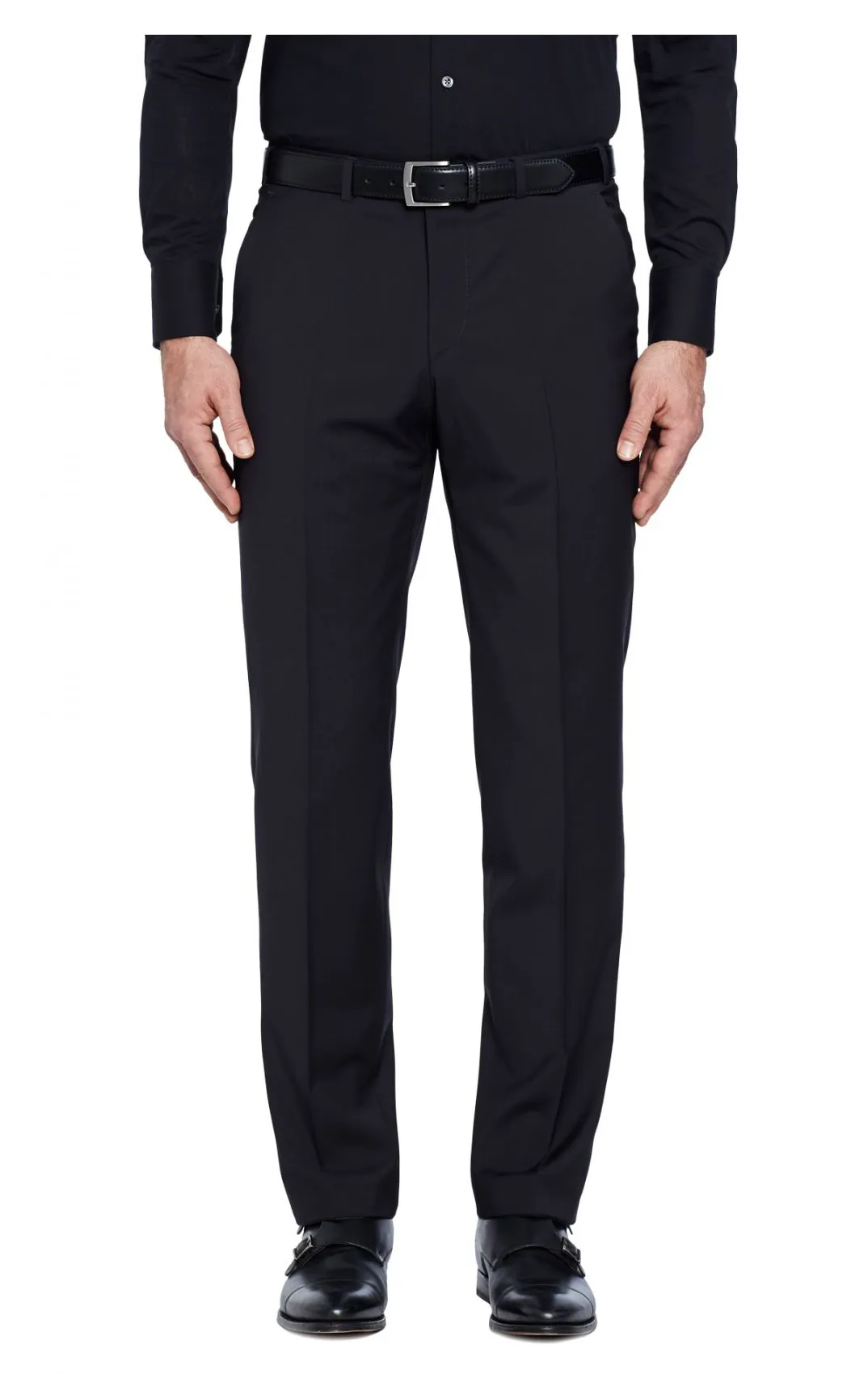 Abito nero digel drop sei modern fit in pura lana tessuto marzotto 100's