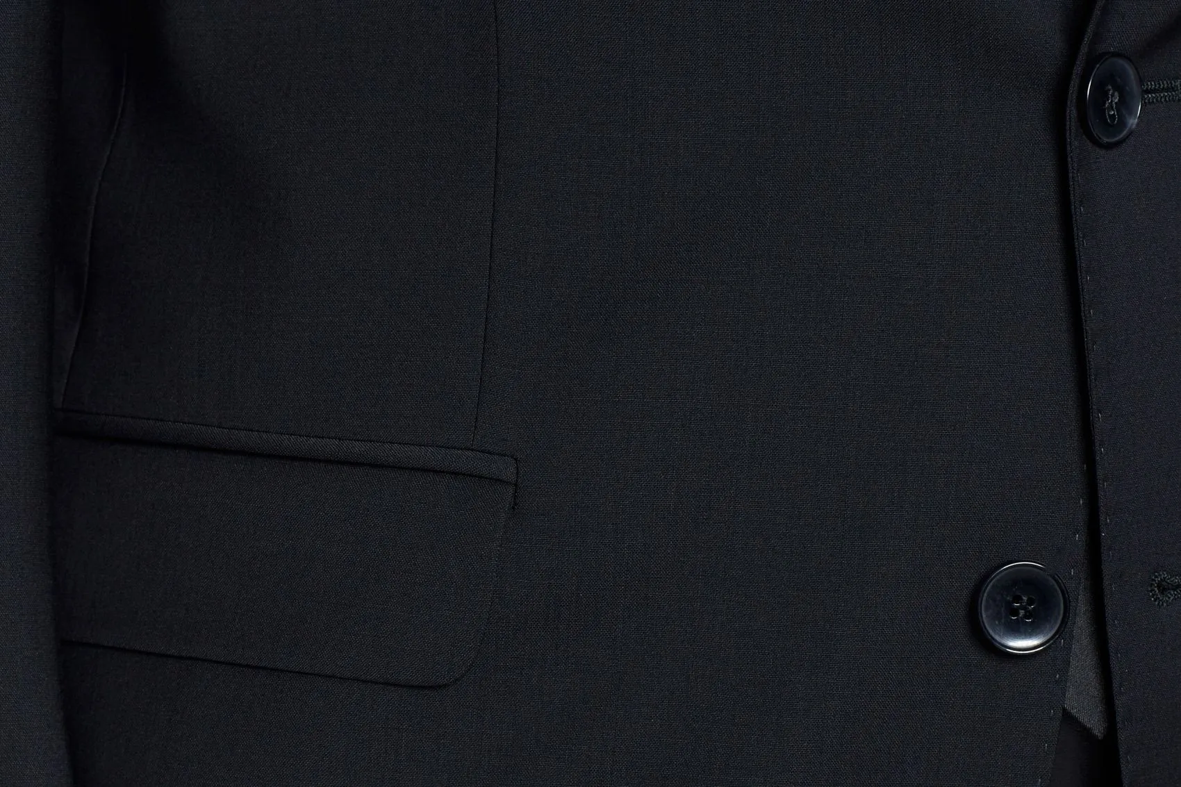 Abito nero digel drop sei modern fit in pura lana tessuto marzotto 100's