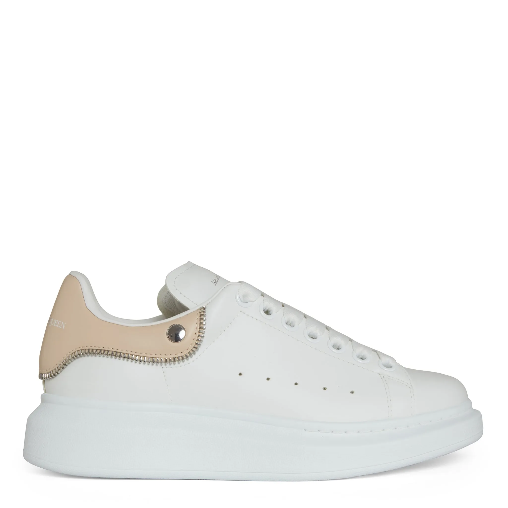 ALEXANDER MCQUEEN  Sneakers oversize in pelle bianca