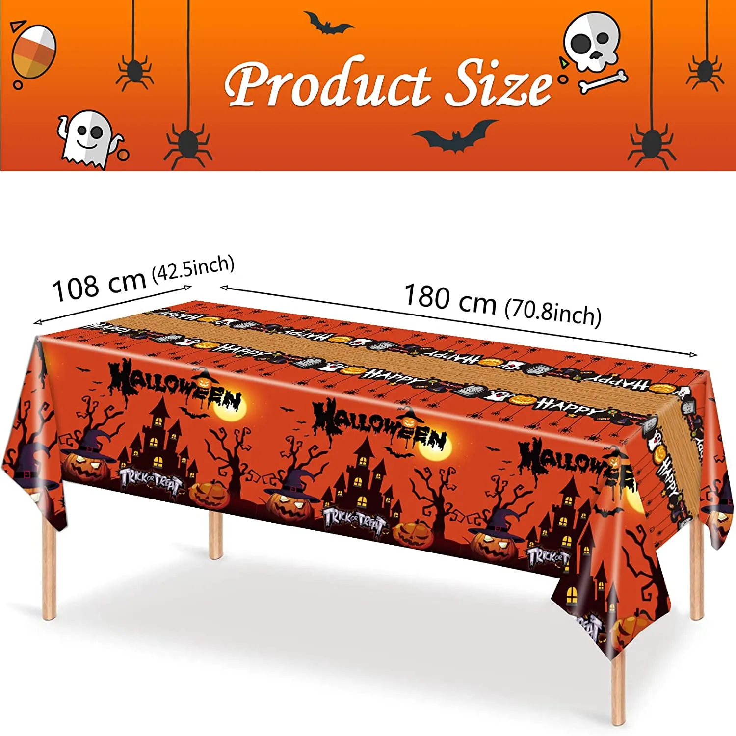 ALNILK Set di Stoviglie a Tema Halloween per 24 Persone,Halloween Party Stoviglie,24 Piatti + 24 Bicchieri + 24 tovaglioli + 24P
