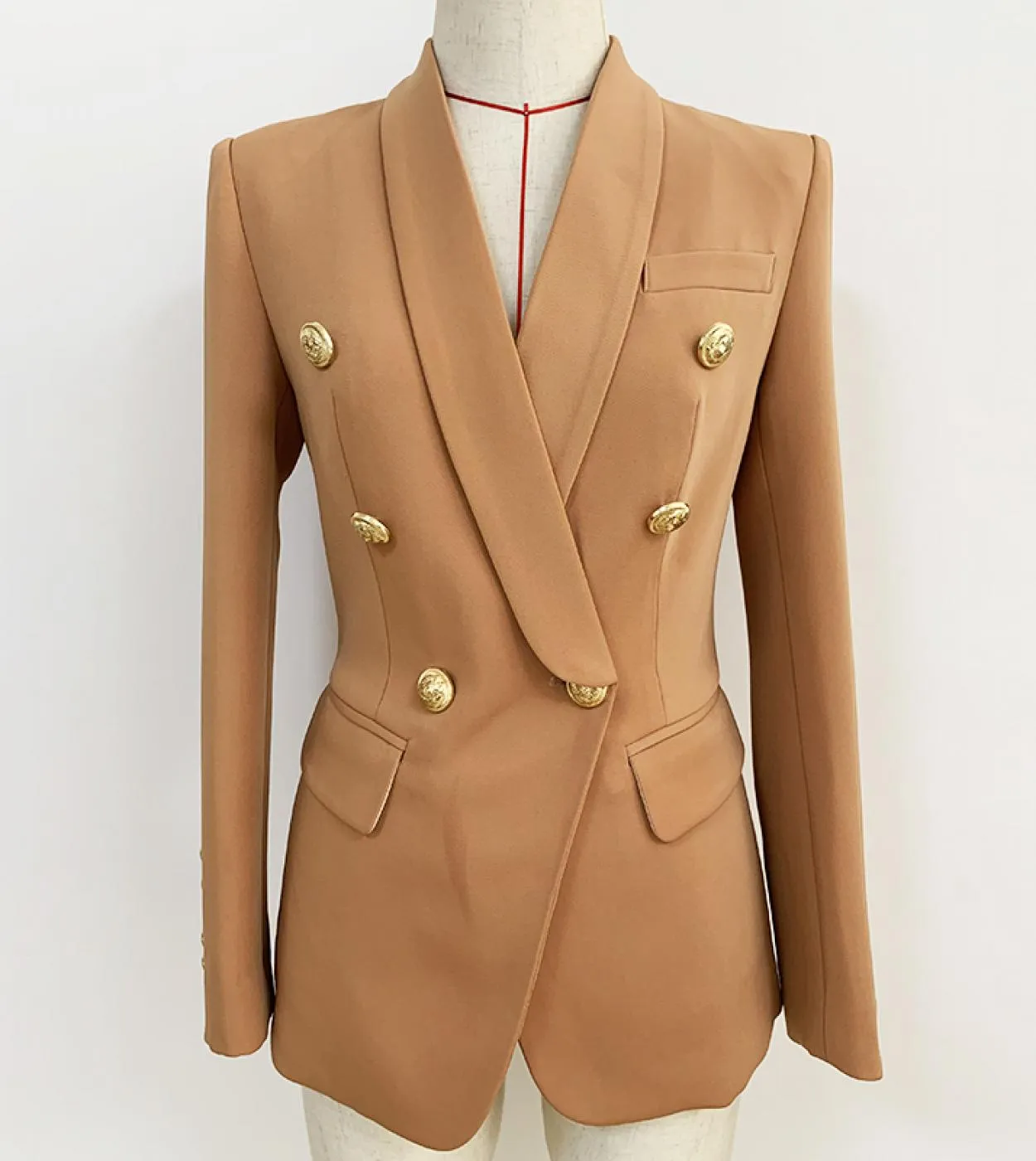Alta qualità 2023 più nuovo stilista di moda giacca da donna doppio petto leone bottoni collo a scialle giacca blazer