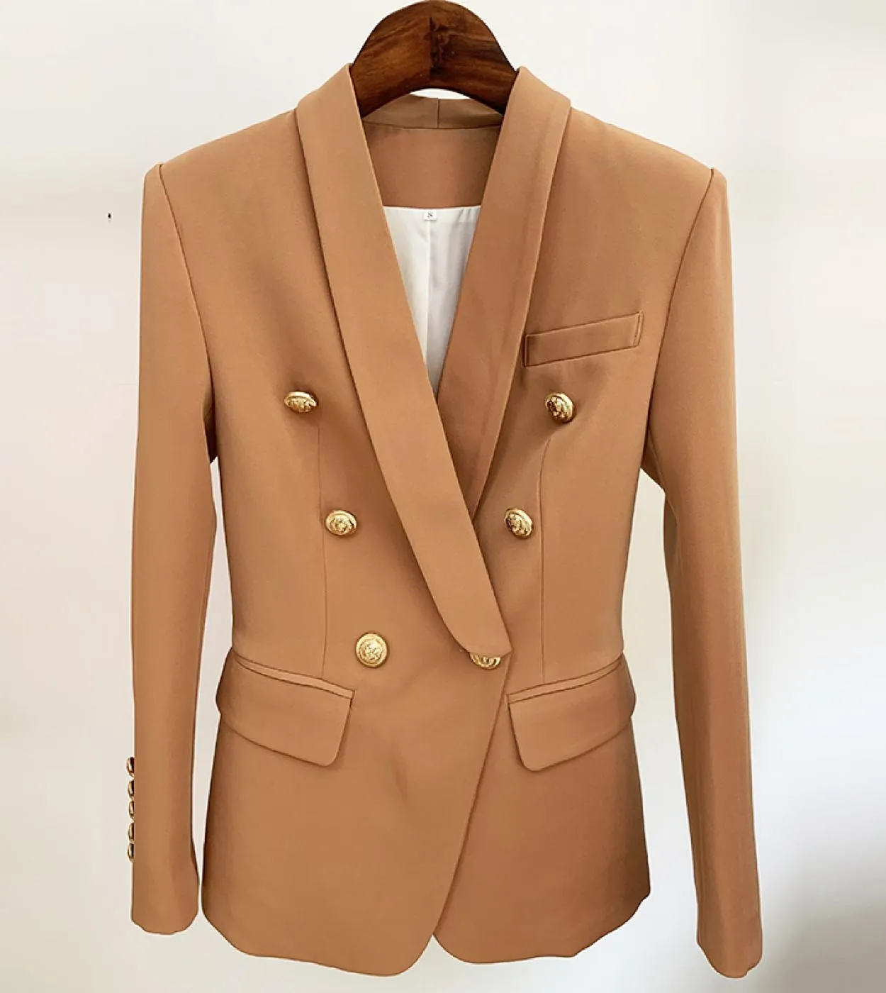 Alta qualità 2023 più nuovo stilista di moda giacca da donna doppio petto leone bottoni collo a scialle giacca blazer