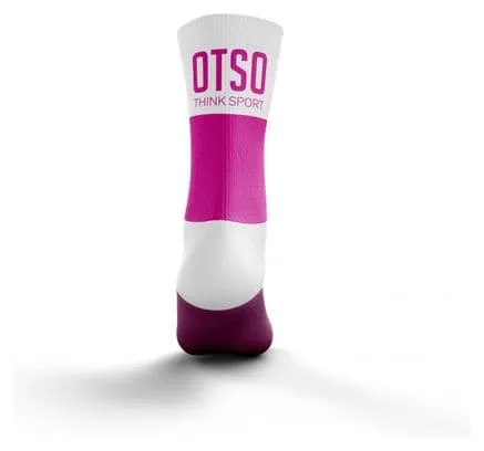 Calzini Otso Multisport Taglio Medio Rosa Bianco