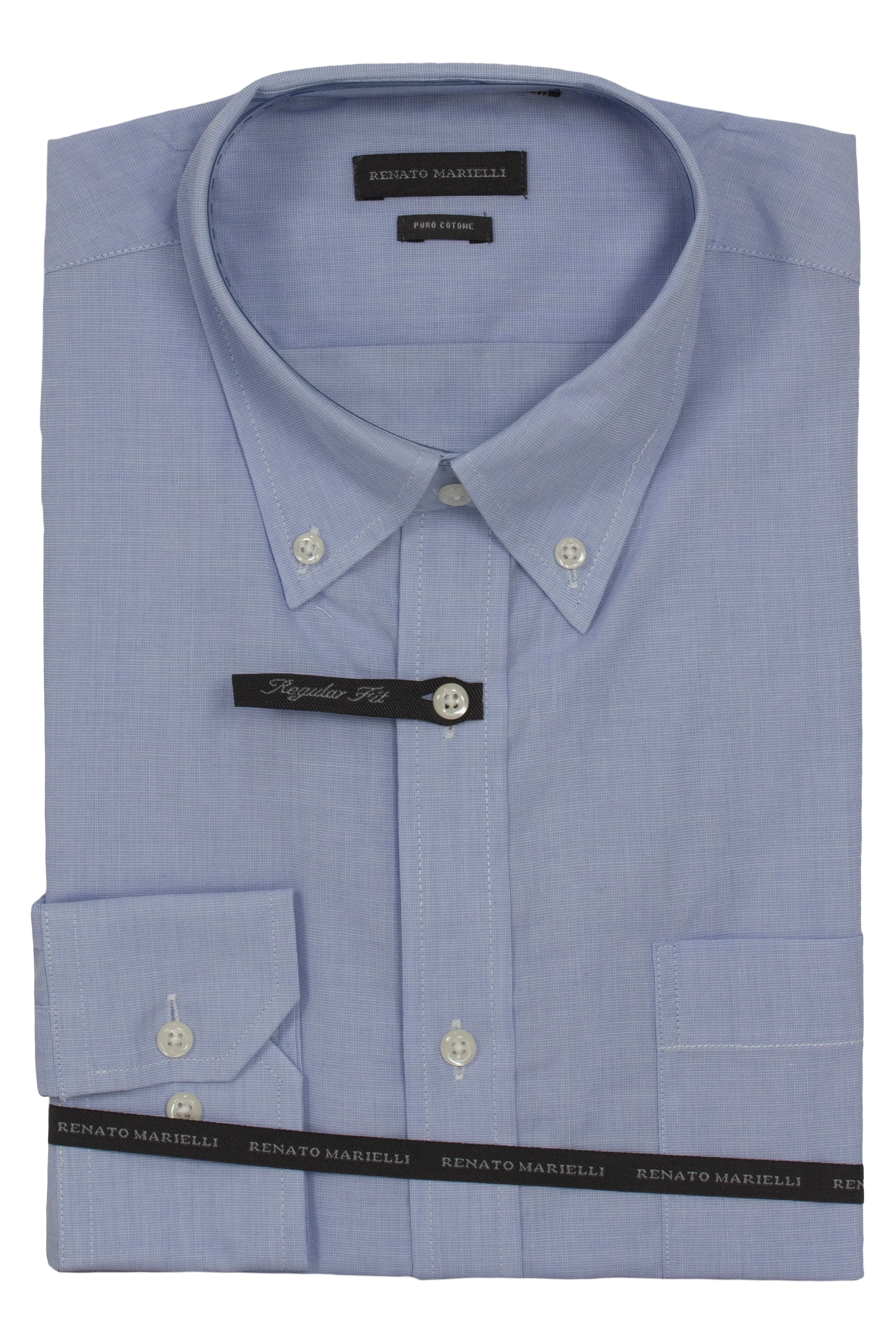 Camicia classica in puro cotone operato