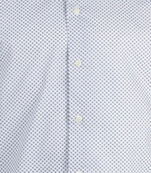 Camicia collo classico in cotone microfantasia