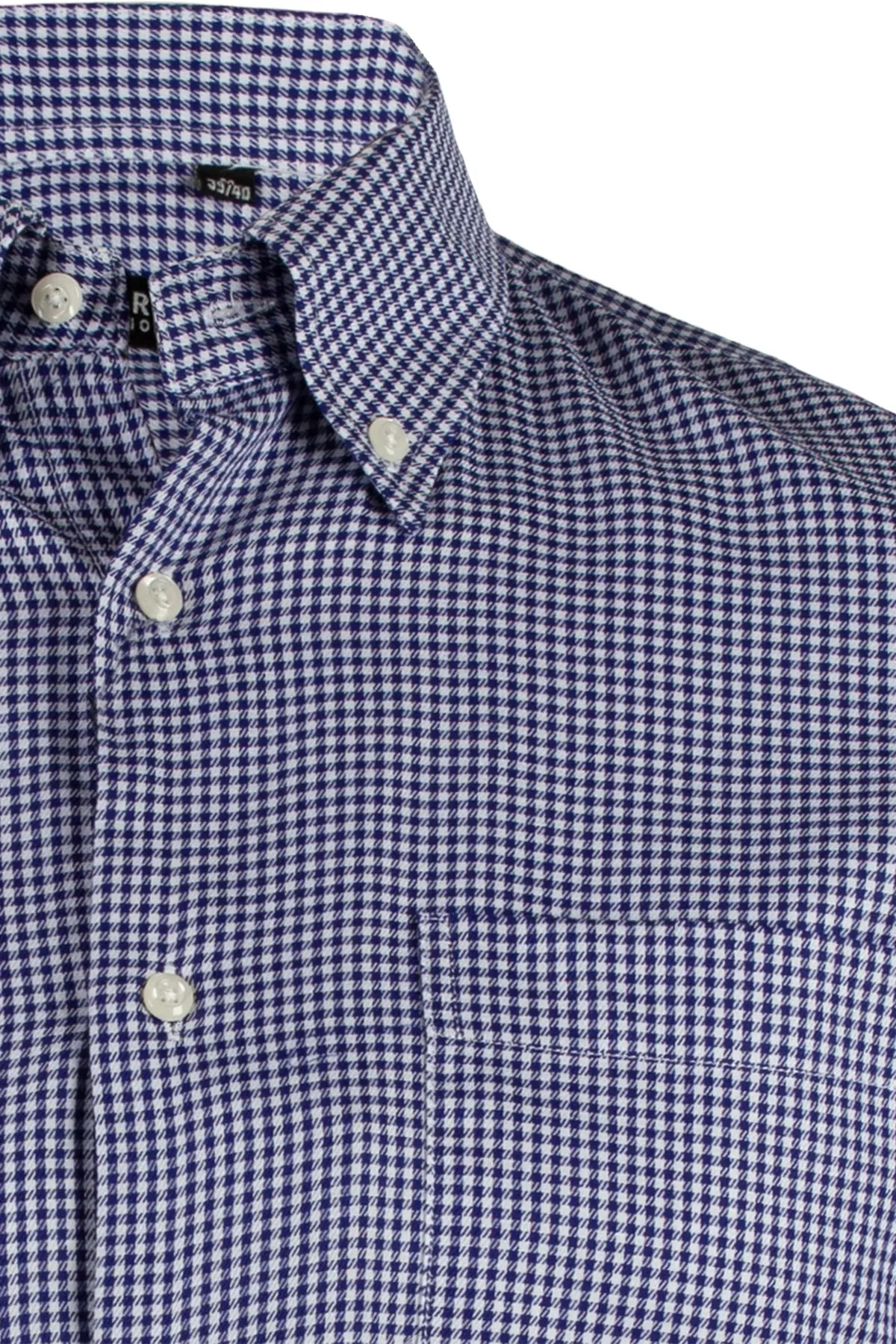 Camicia pied de poule da uomo in cotone operato