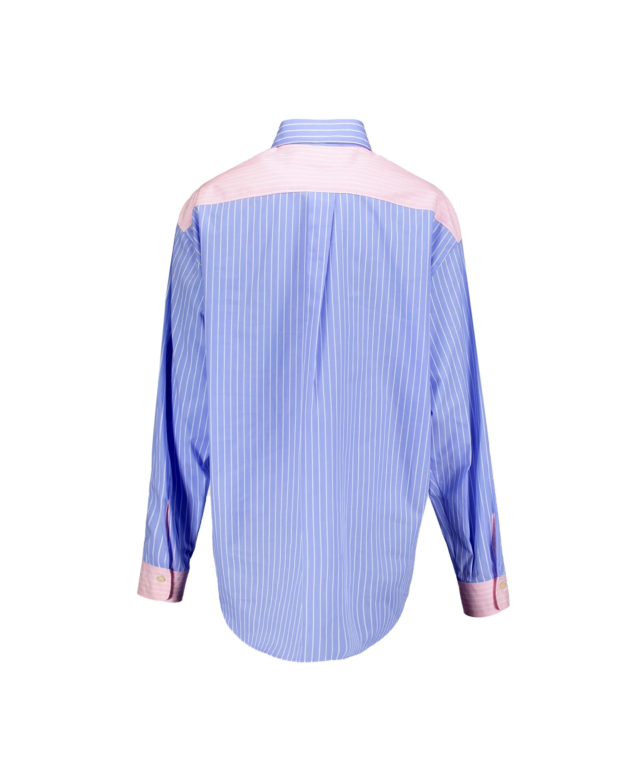 Camicia Twin Color righe celeste rosa