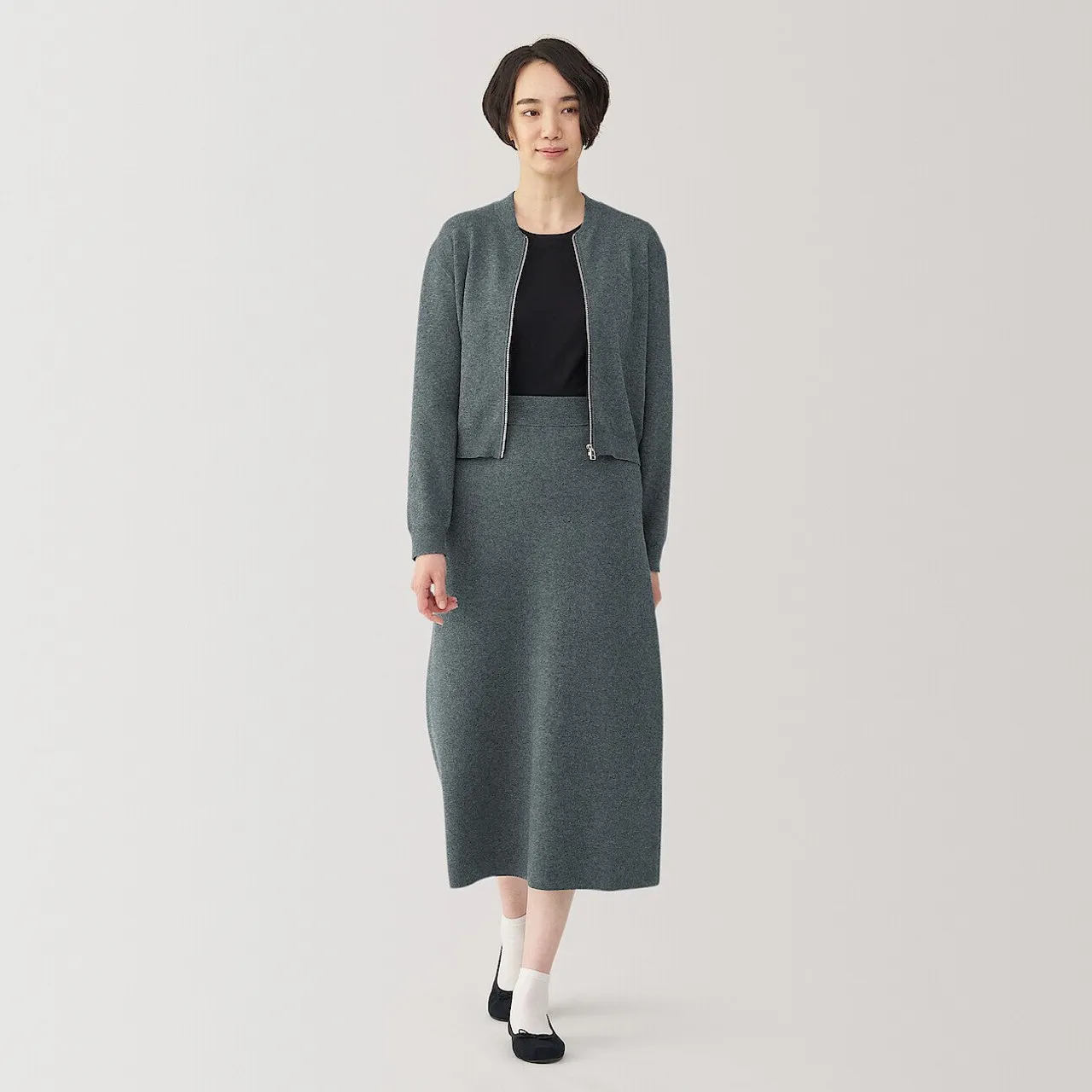 Cardigan con cerniera a coste Milano da donna