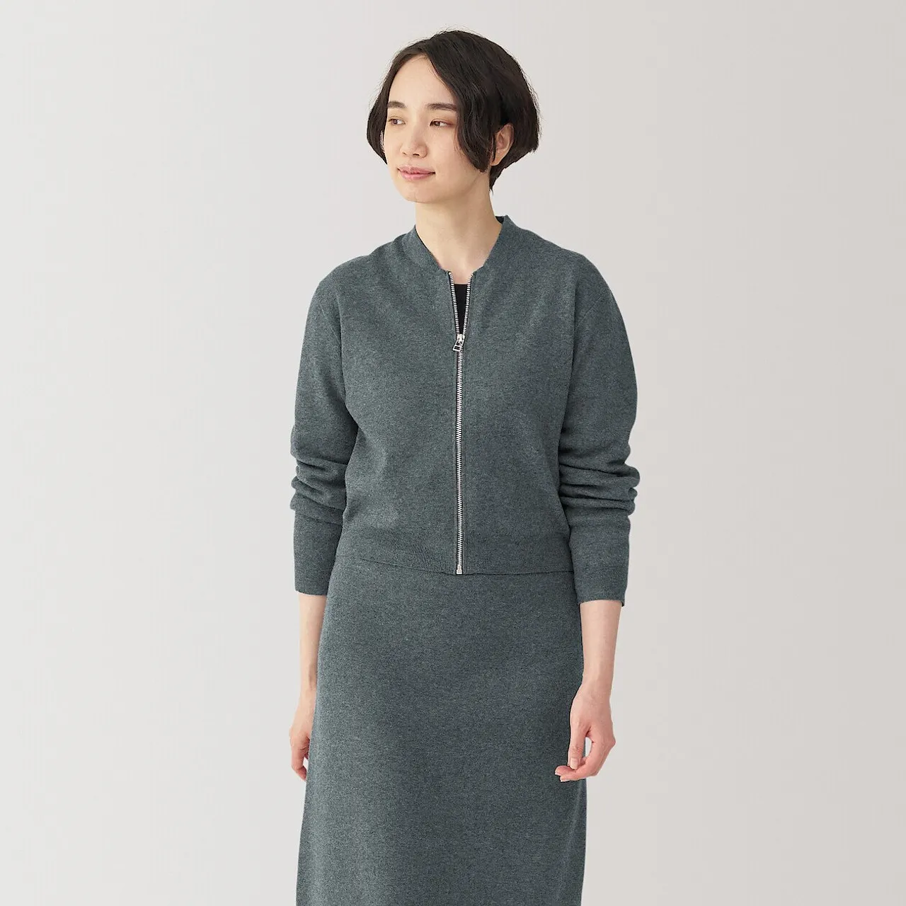 Cardigan con cerniera a coste Milano da donna