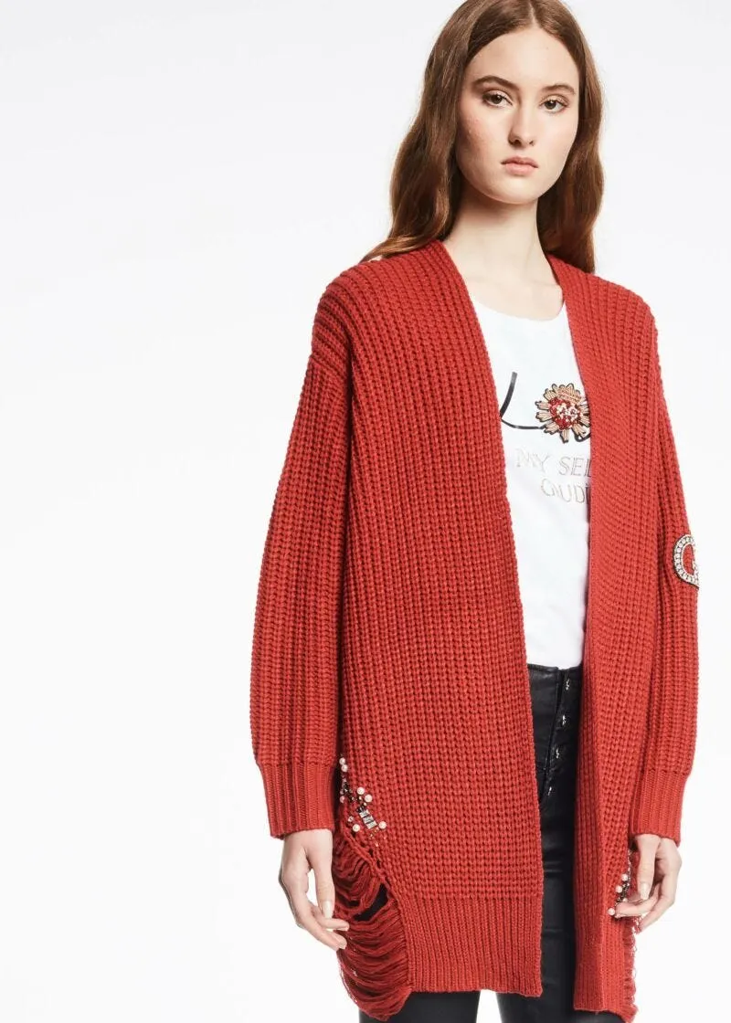 Cardigan con ricamo