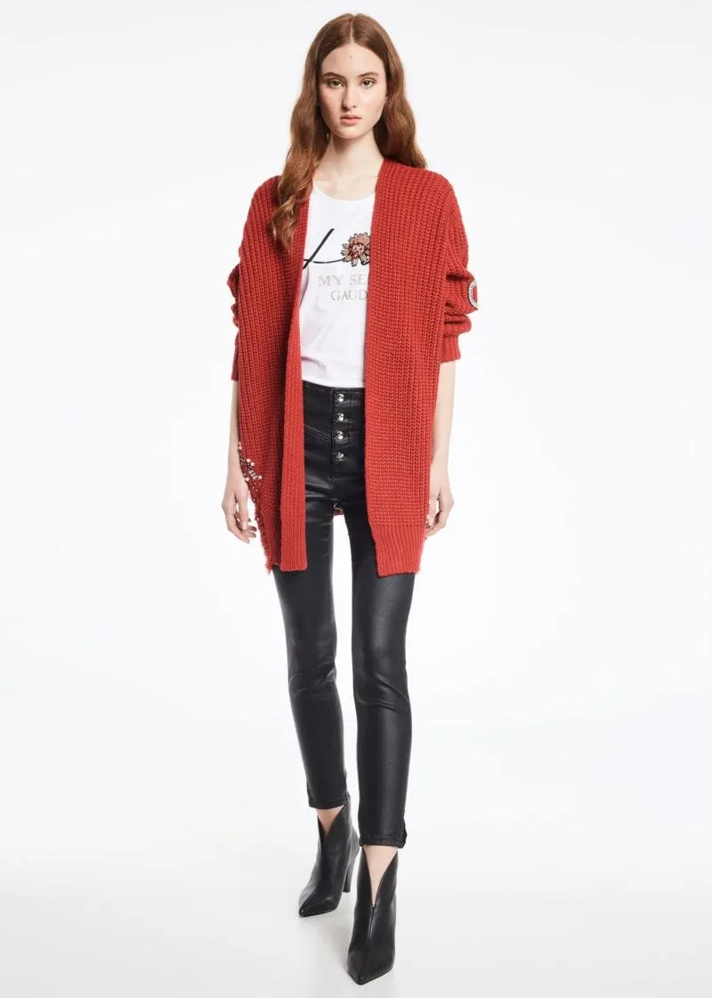 Cardigan con ricamo