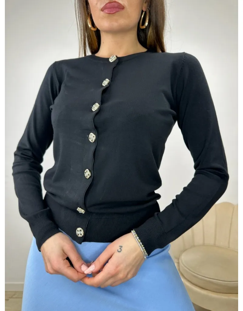 CARDIGAN GRESY NERO
