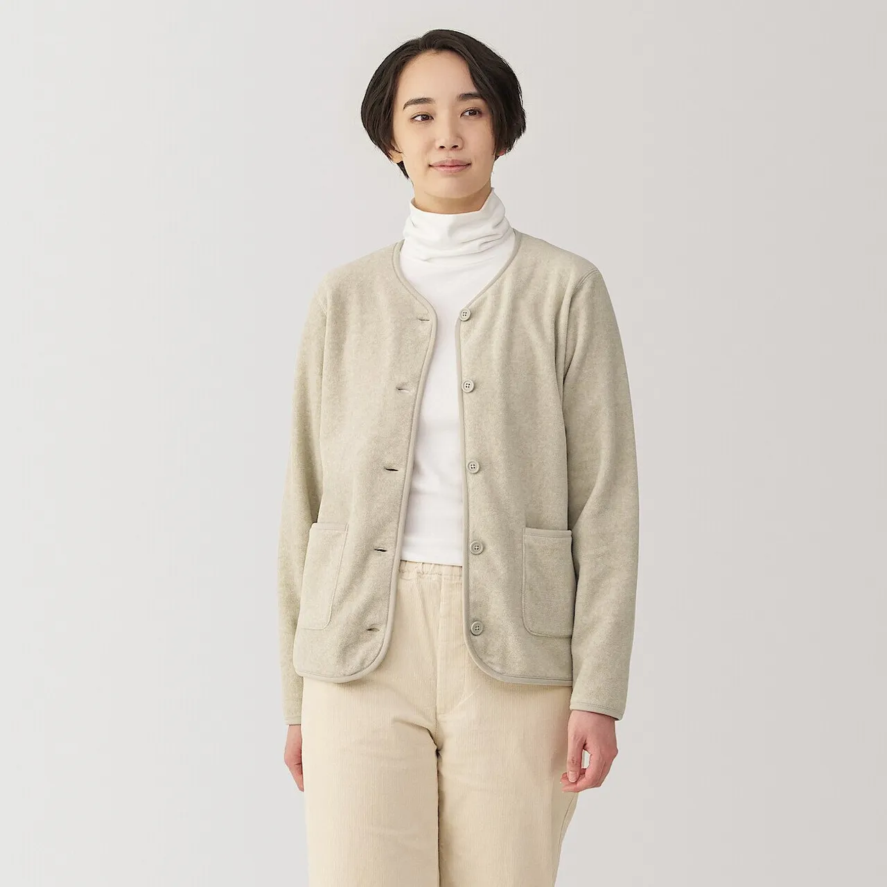 Cardigan in pile di poliestere donna
