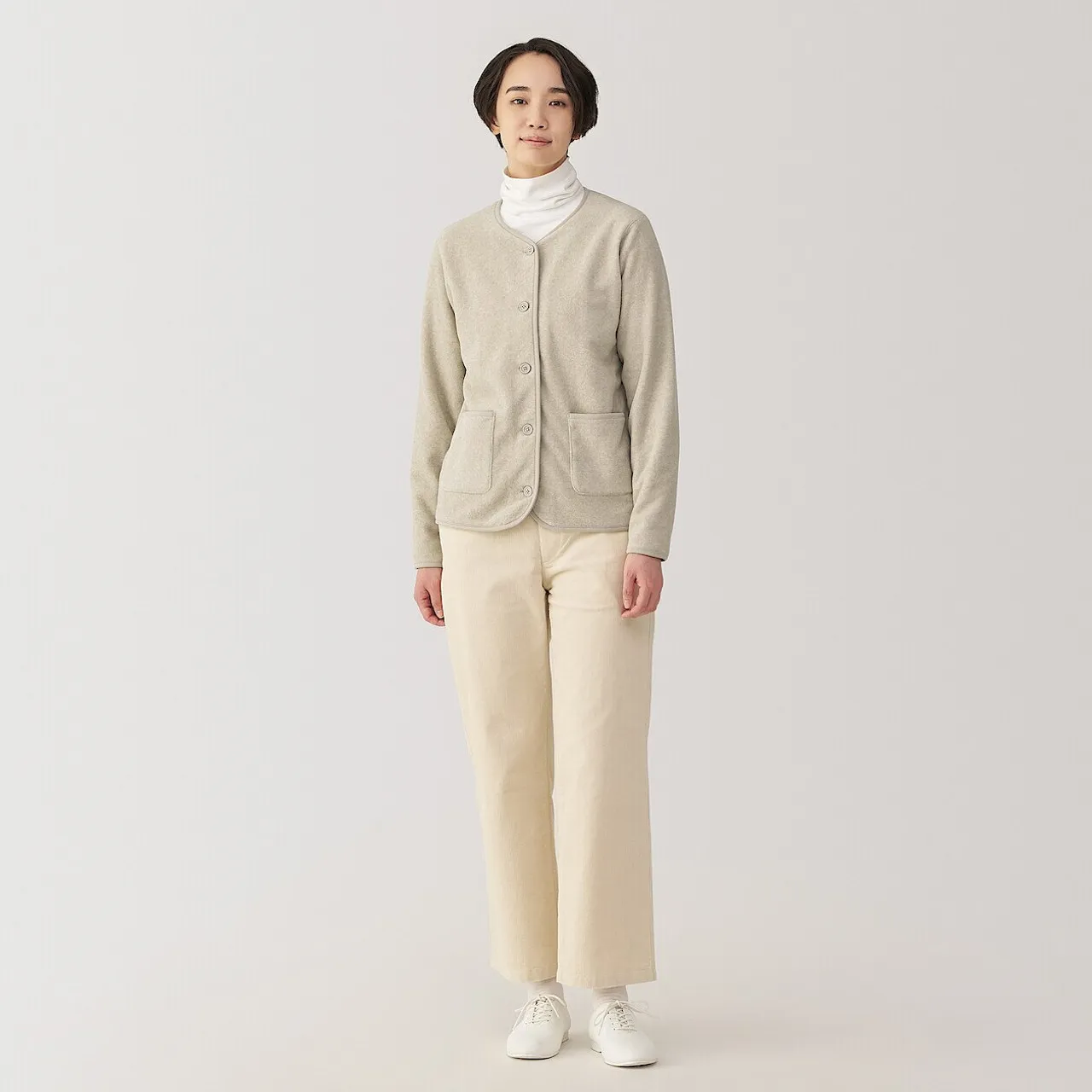 Cardigan in pile di poliestere donna