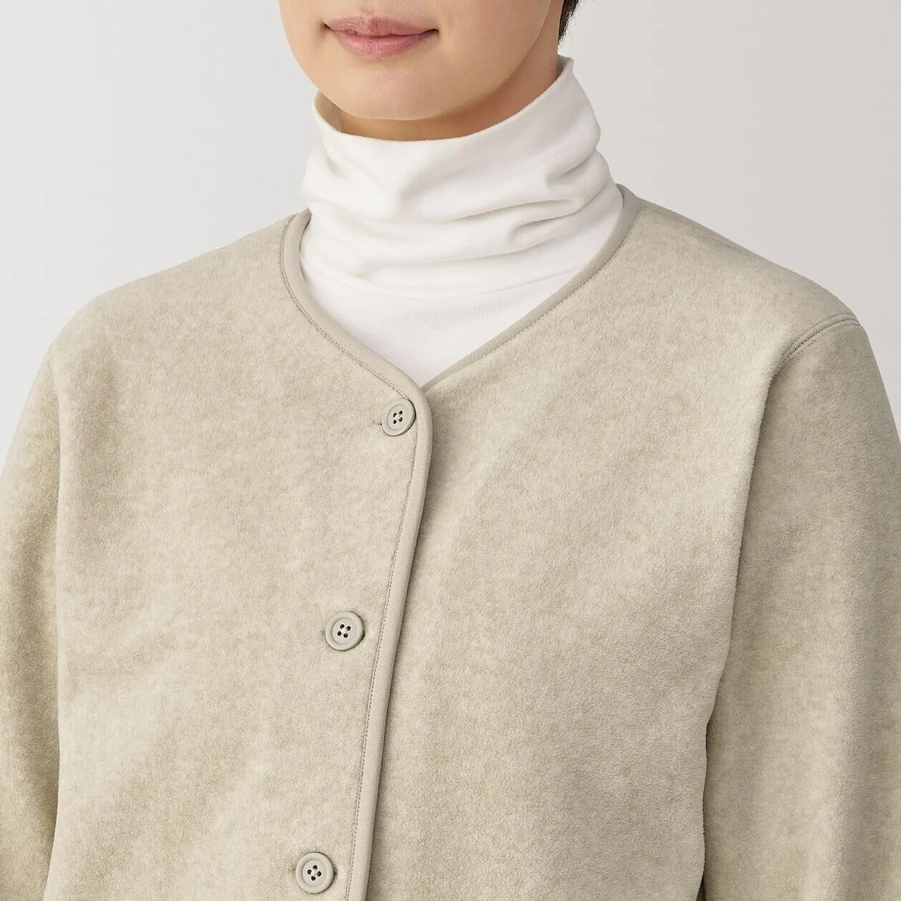 Cardigan in pile di poliestere donna