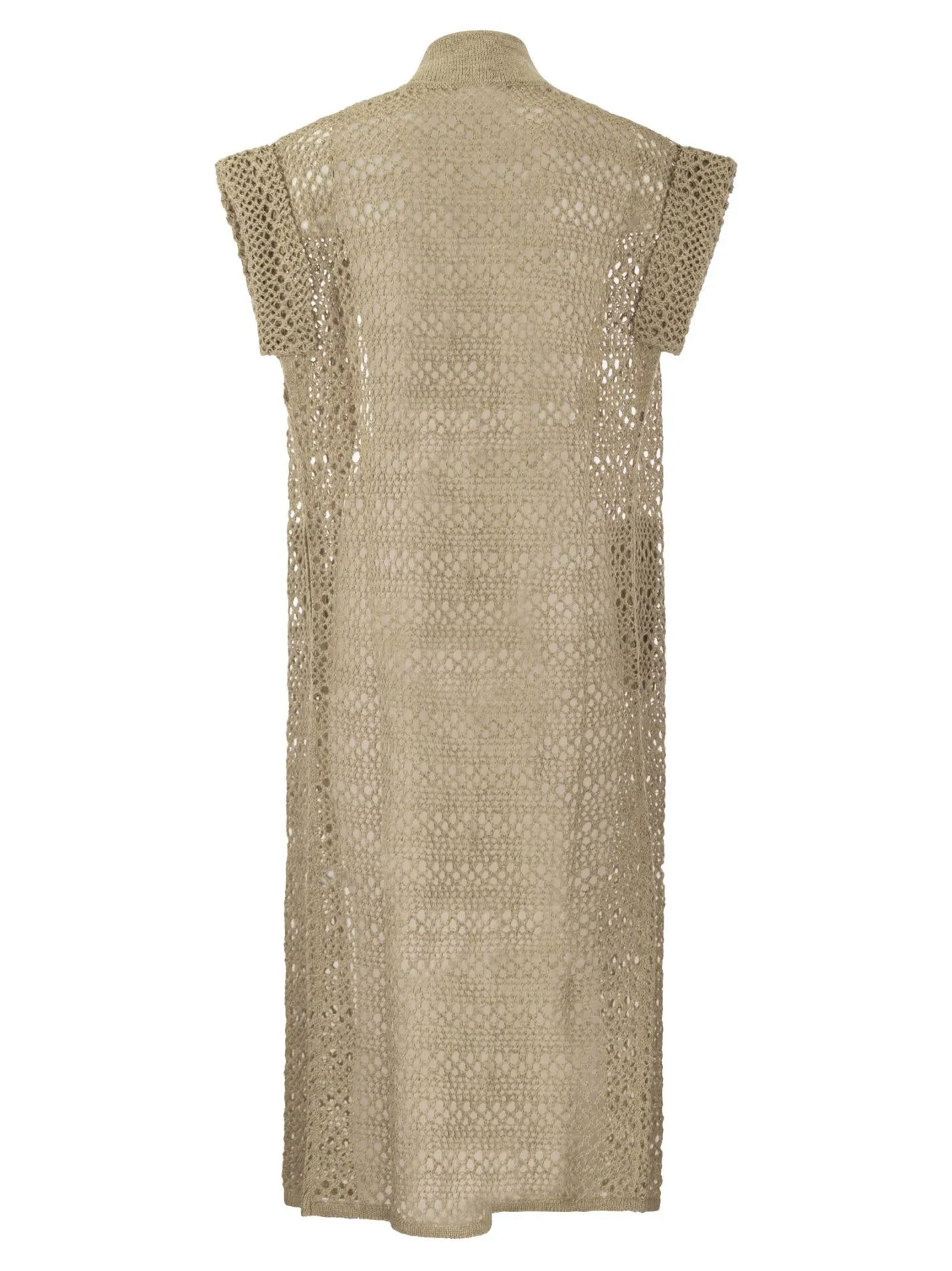 Cardigan lungo Net in lino e seta