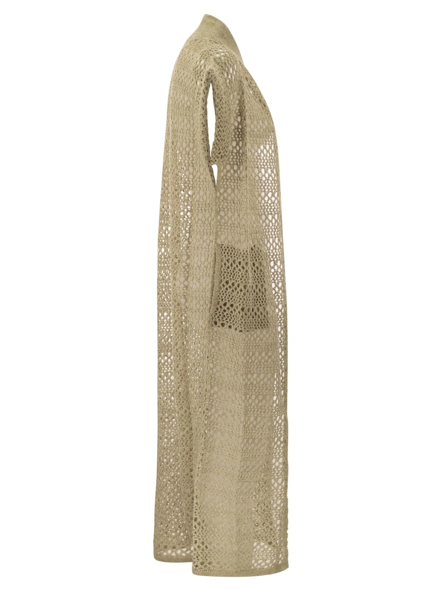 Cardigan lungo Net in lino e seta