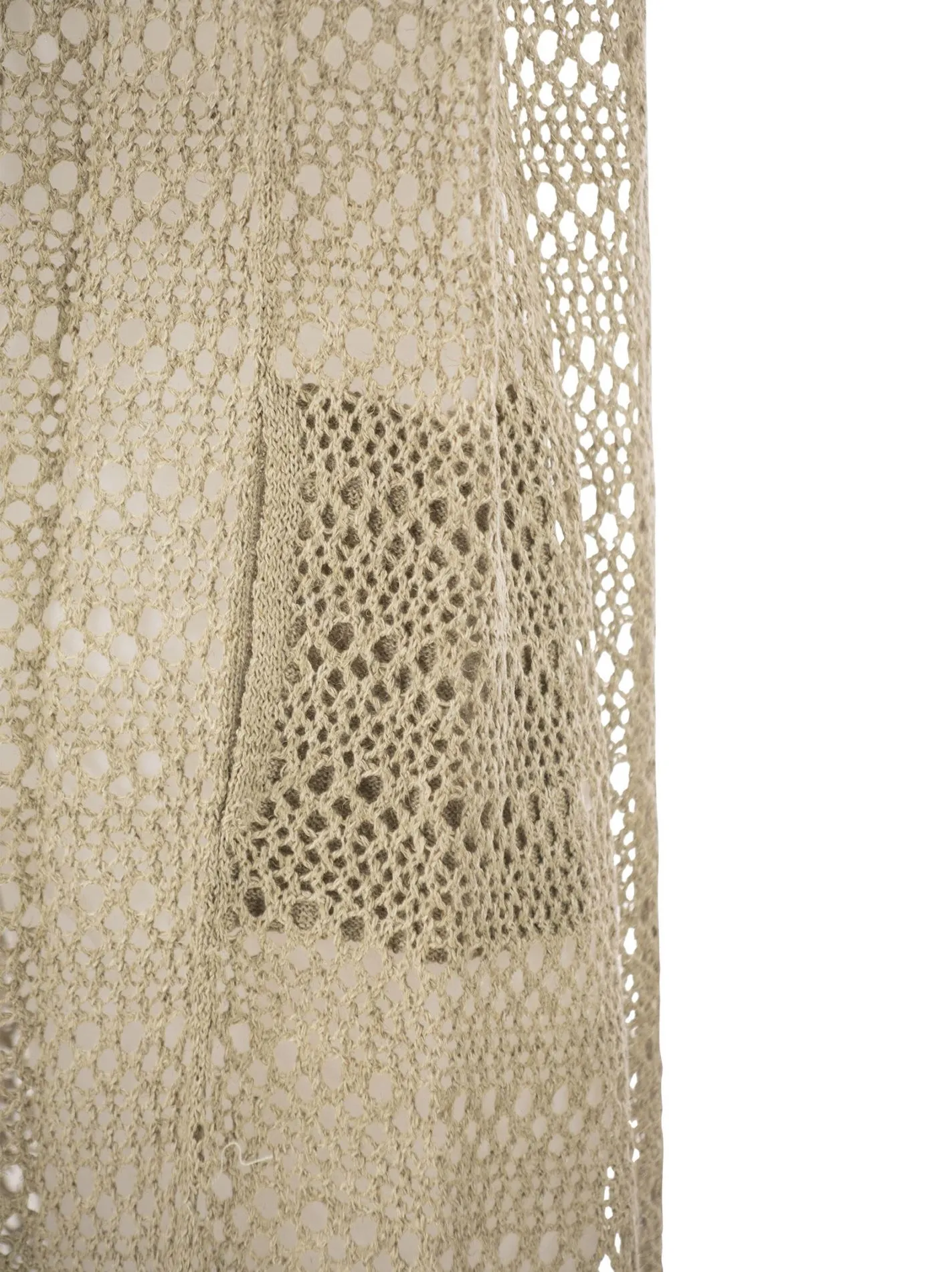 Cardigan lungo Net in lino e seta