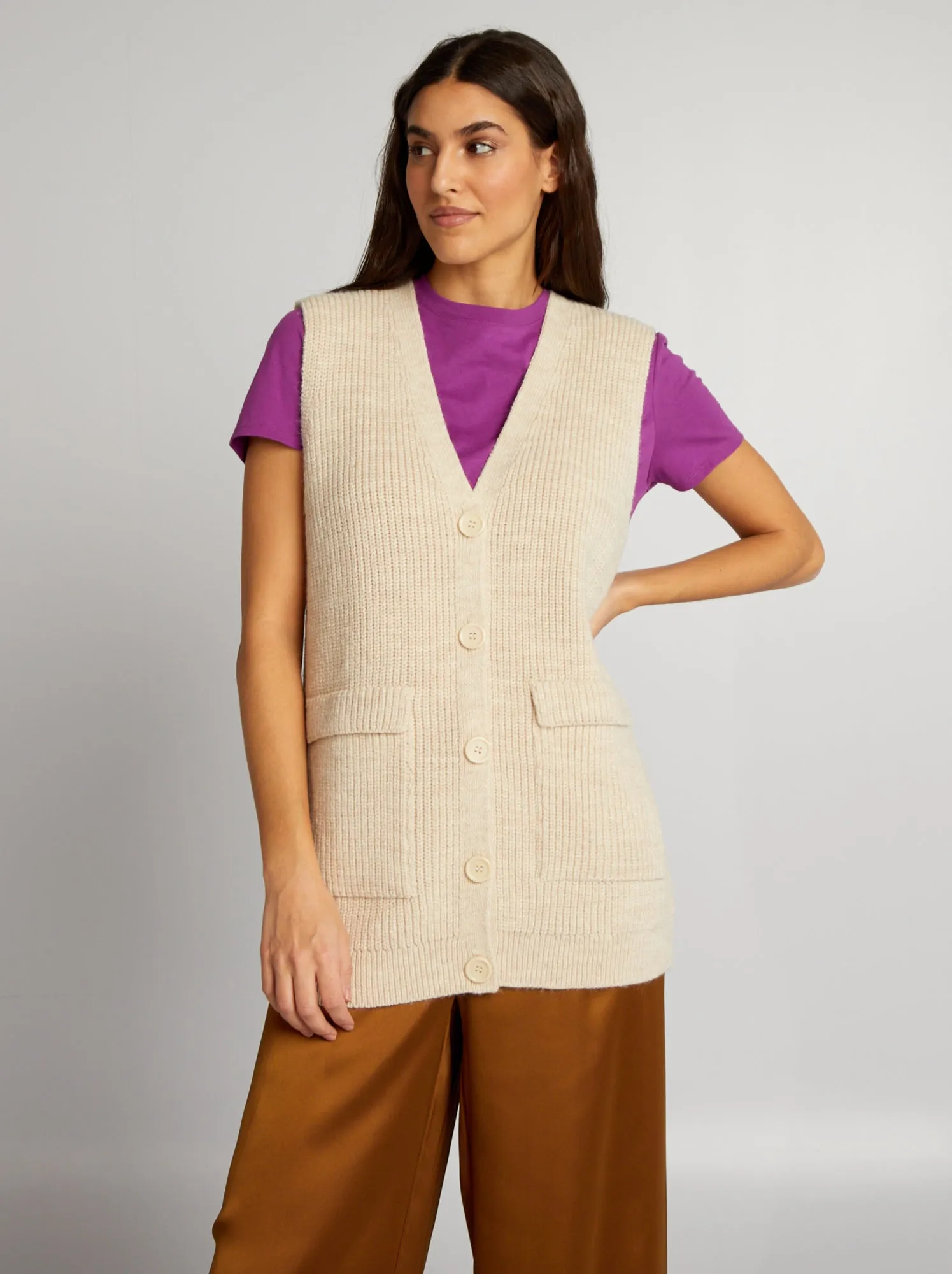 Cardigan senza maniche - BIANCO