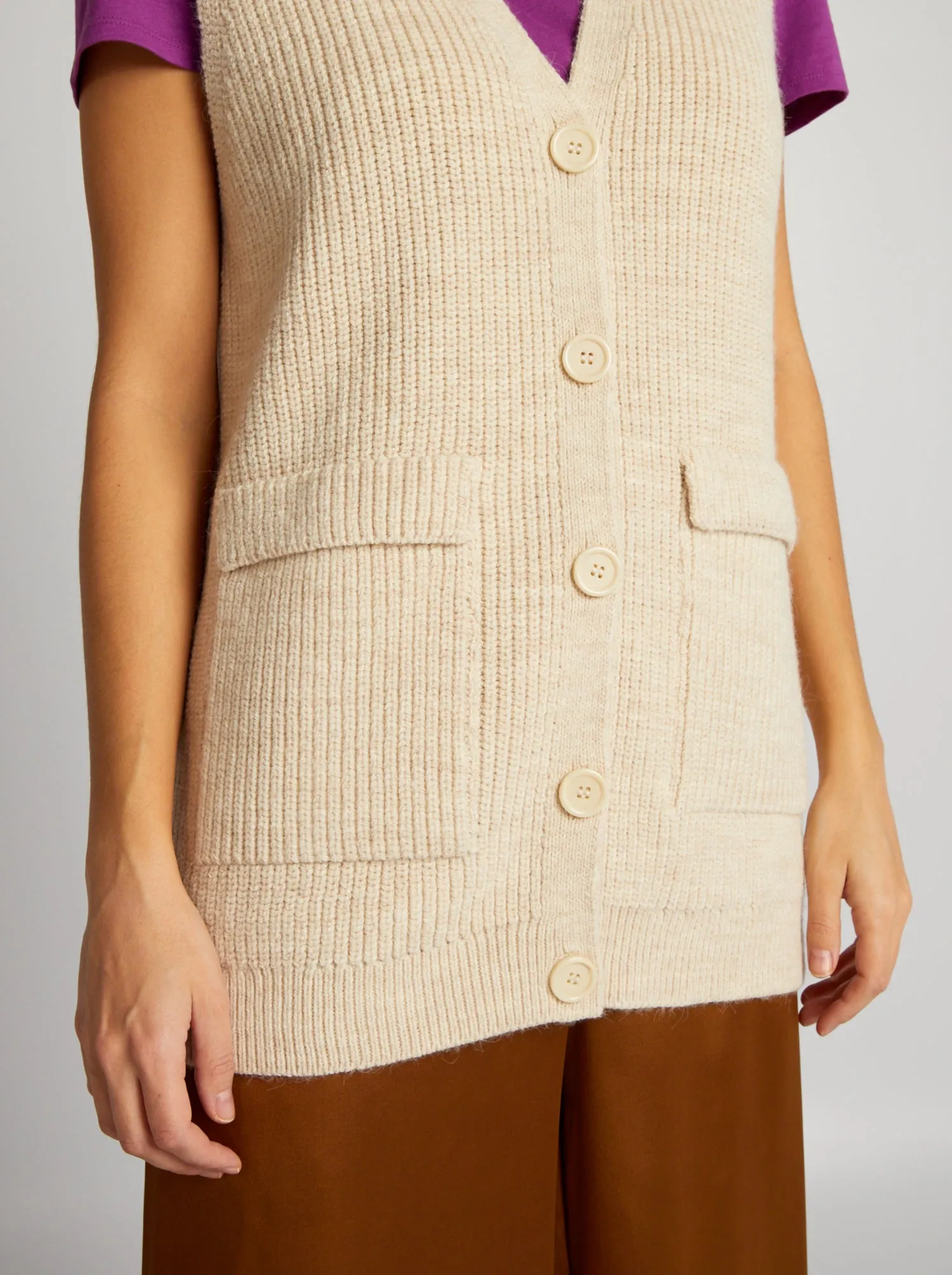 Cardigan senza maniche - BIANCO