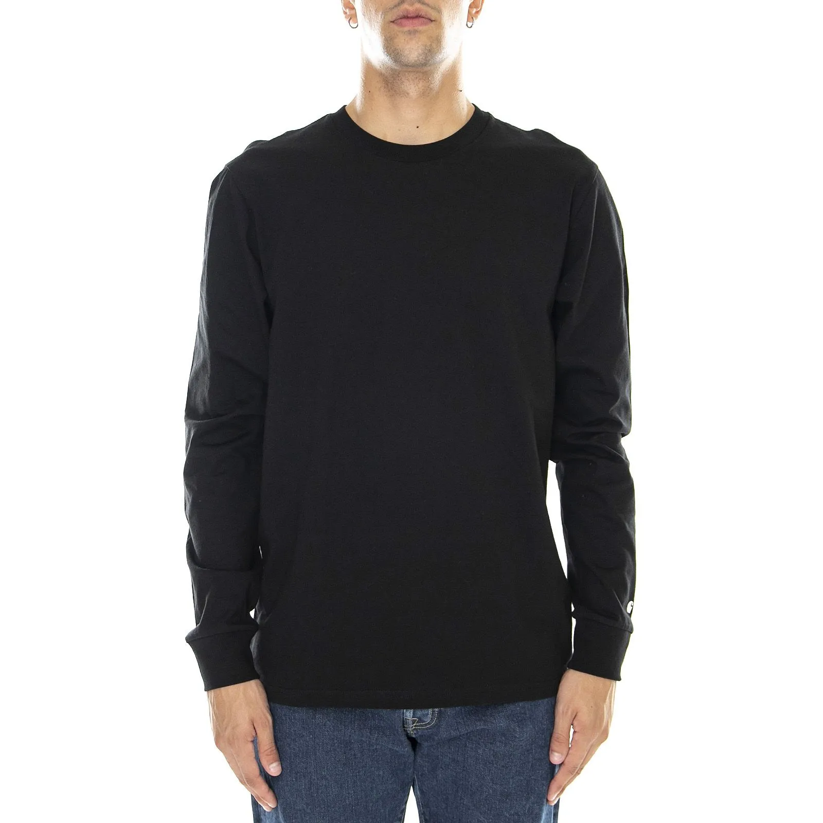 CARHARTT WIP Base - Maglietta Girocollo Maniche Lunghe Uomo Nera    
