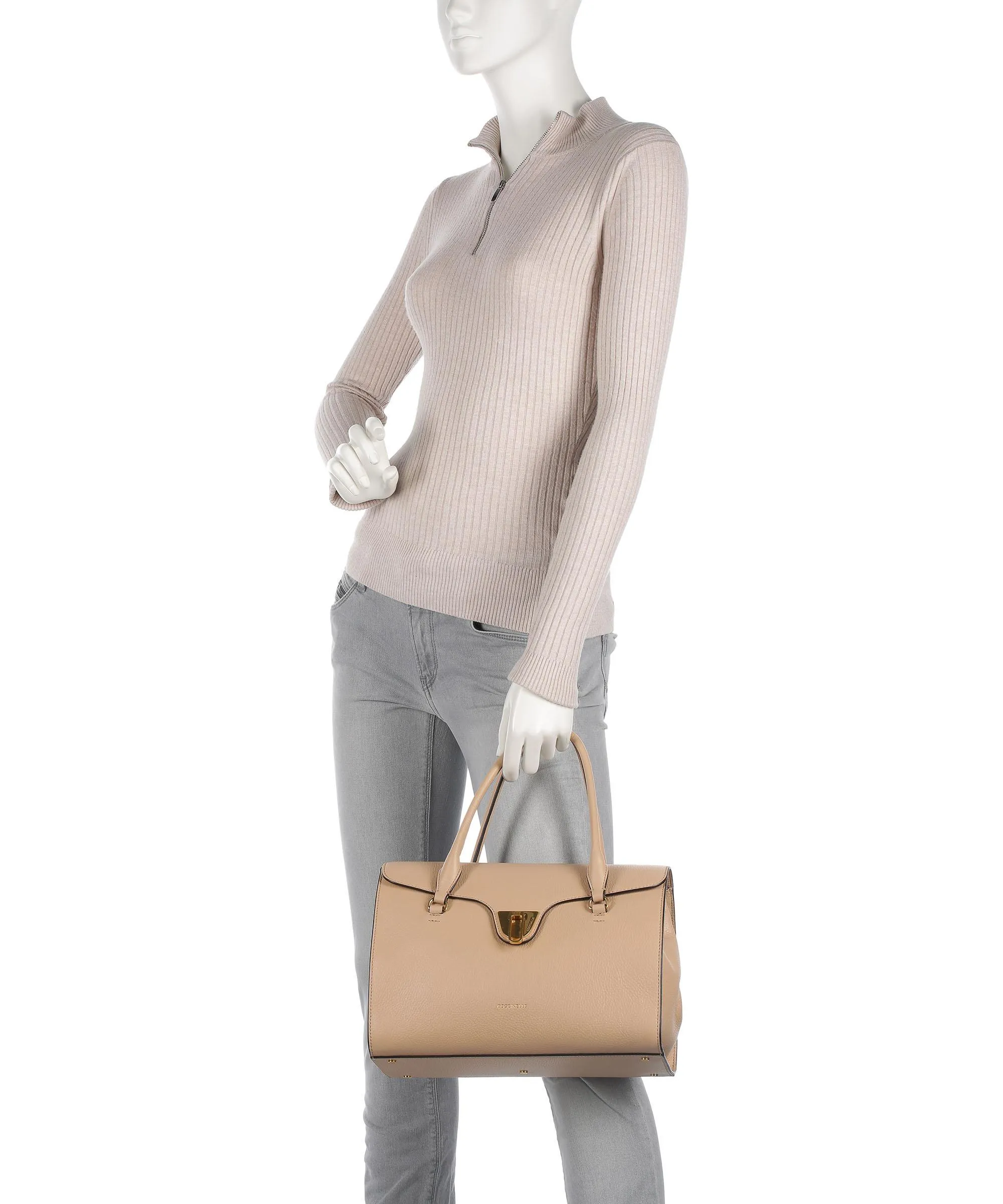  Coccinelle Beat Soft Borsa a mano pelle granulata natura  