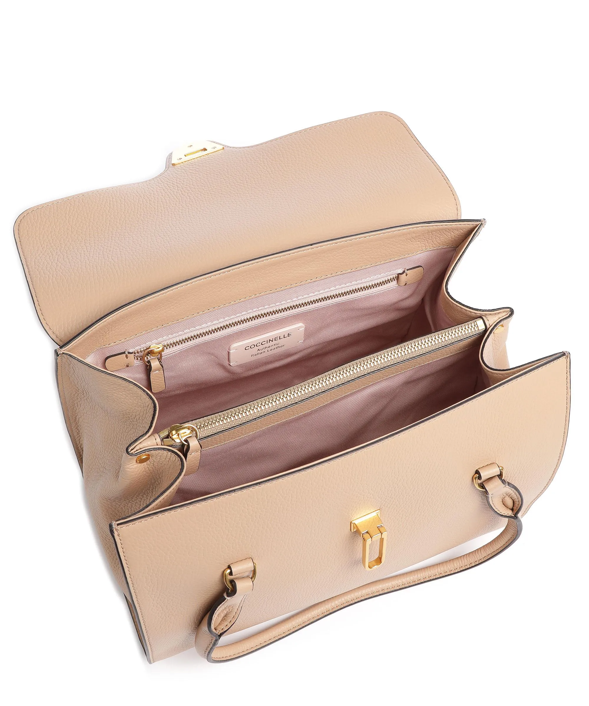  Coccinelle Beat Soft Borsa a mano pelle granulata natura  