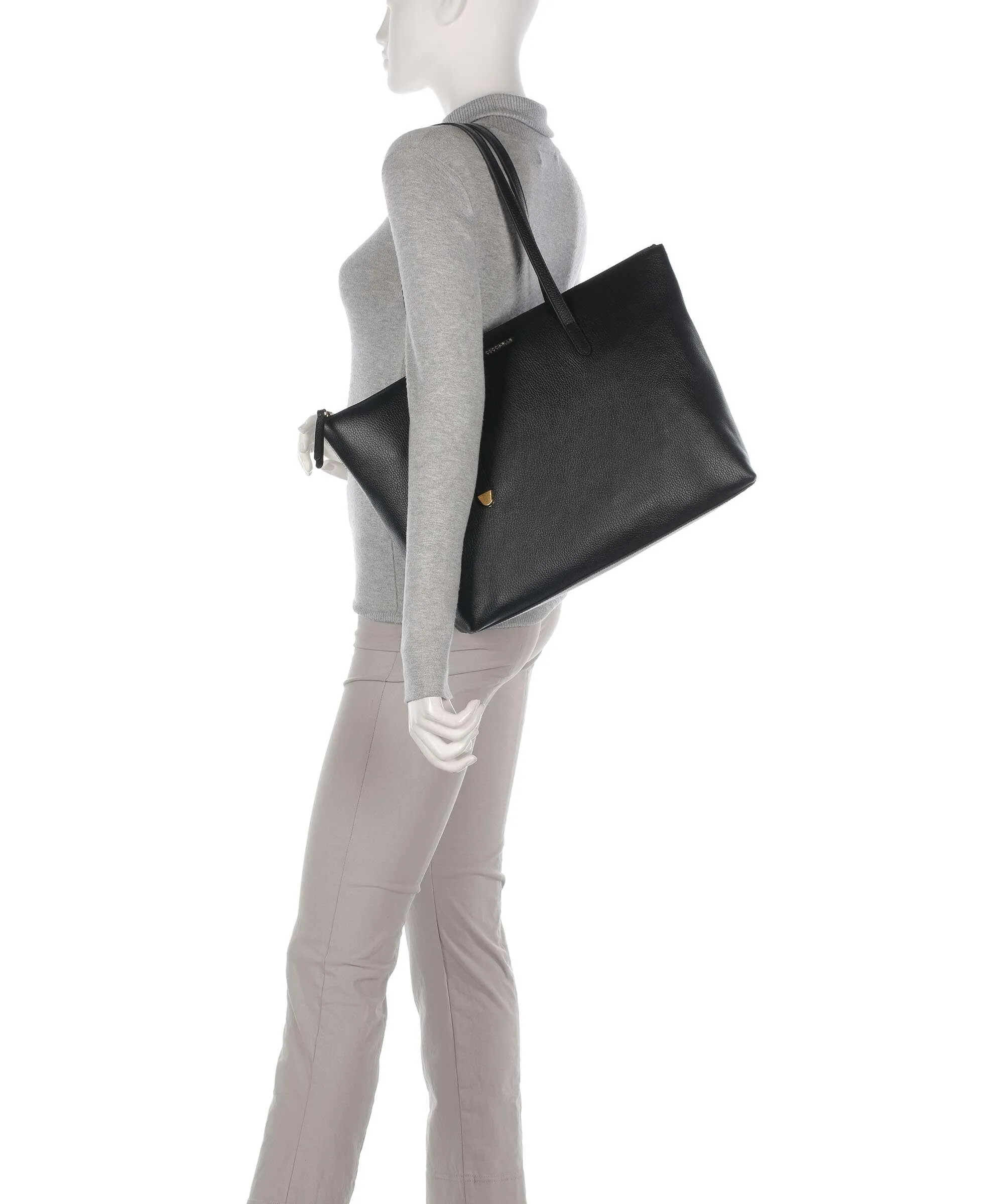  Coccinelle Gleen Borsa shopper pelle granulata nero  