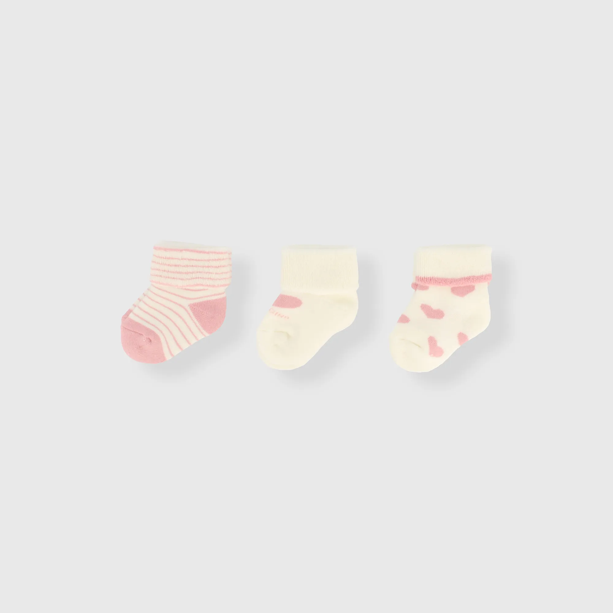 Confezione da tre paia di calzini da neonata, ROSA            