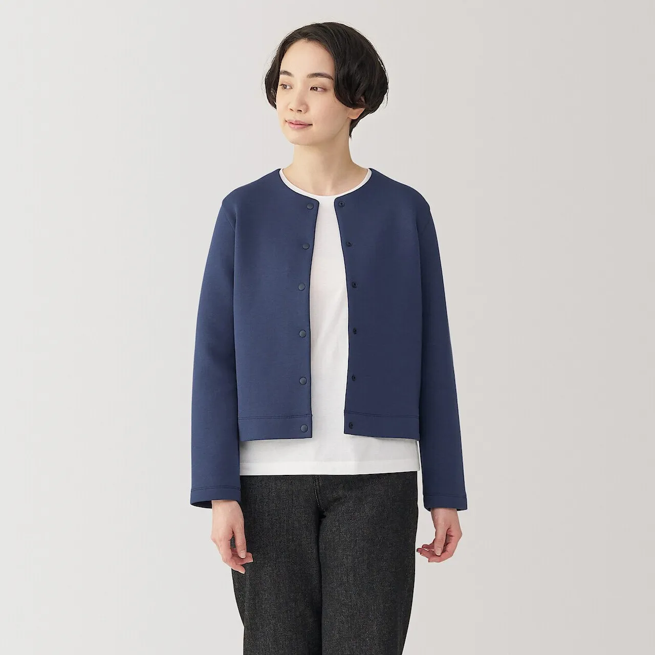 Cotton Blend Long Sleeve Cardigan