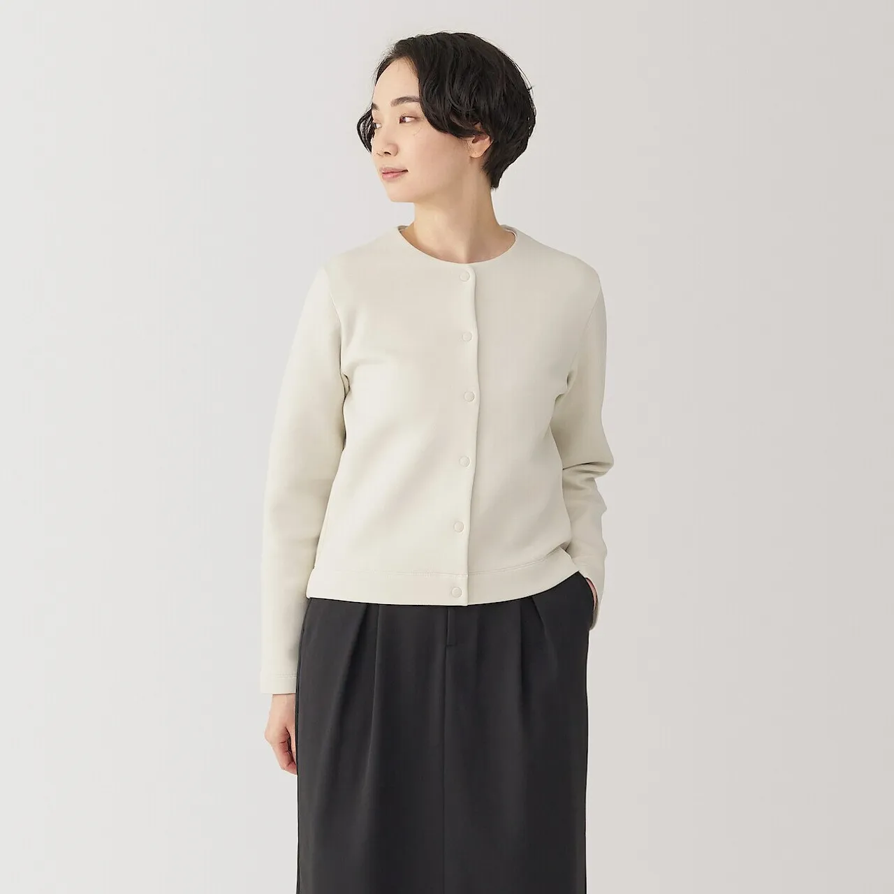 Cotton Blend Long Sleeve Cardigan