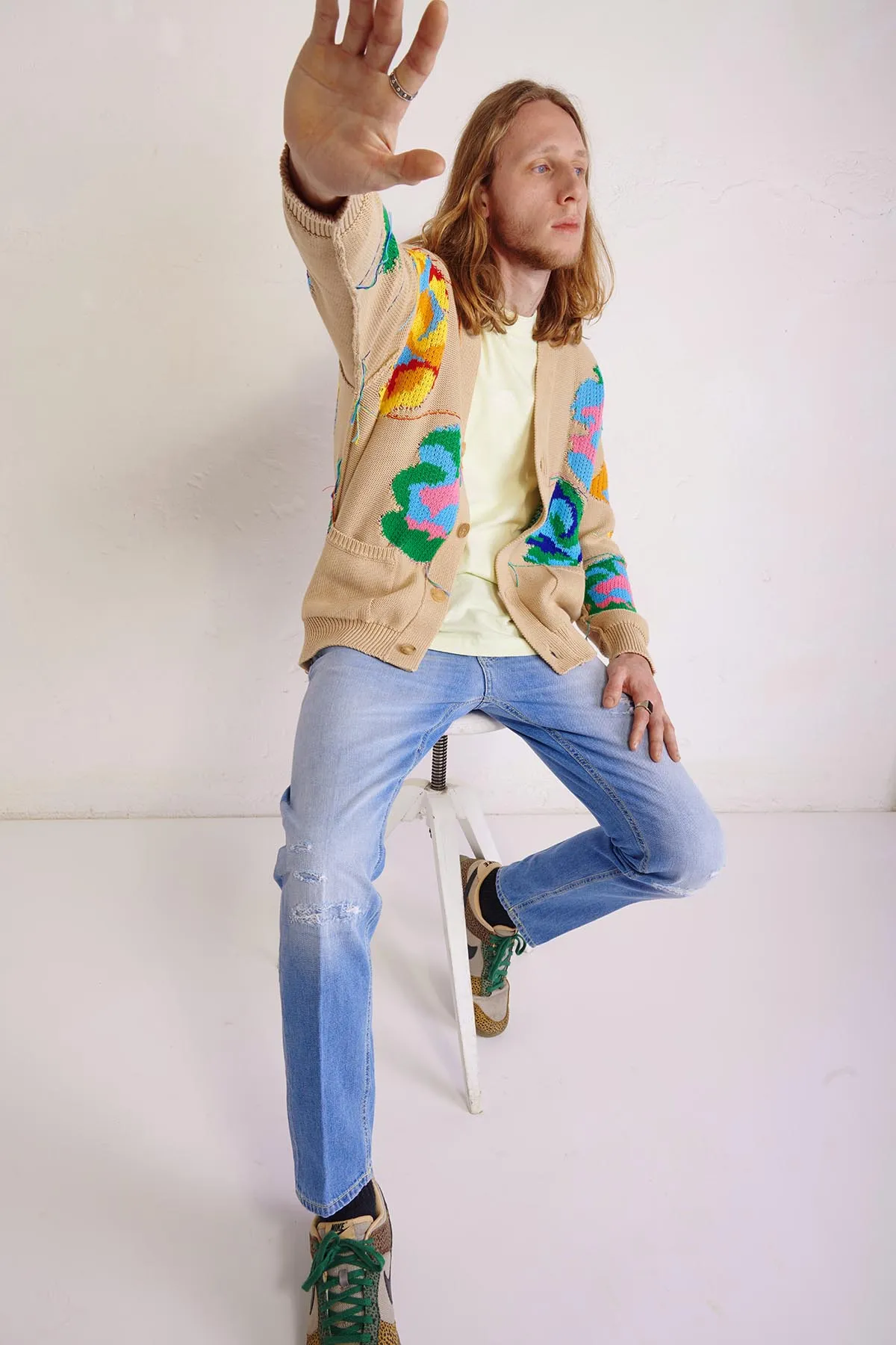 DONDUP Jeans DIAN carrot slim fit  azzurro con rotture