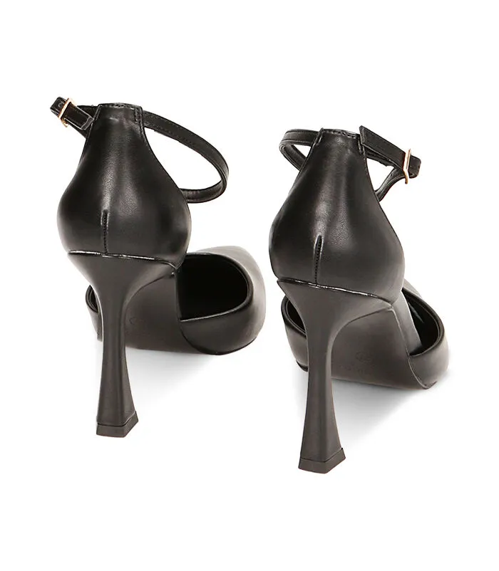 Décolleté cinturino nere, tacco 9,5 cm