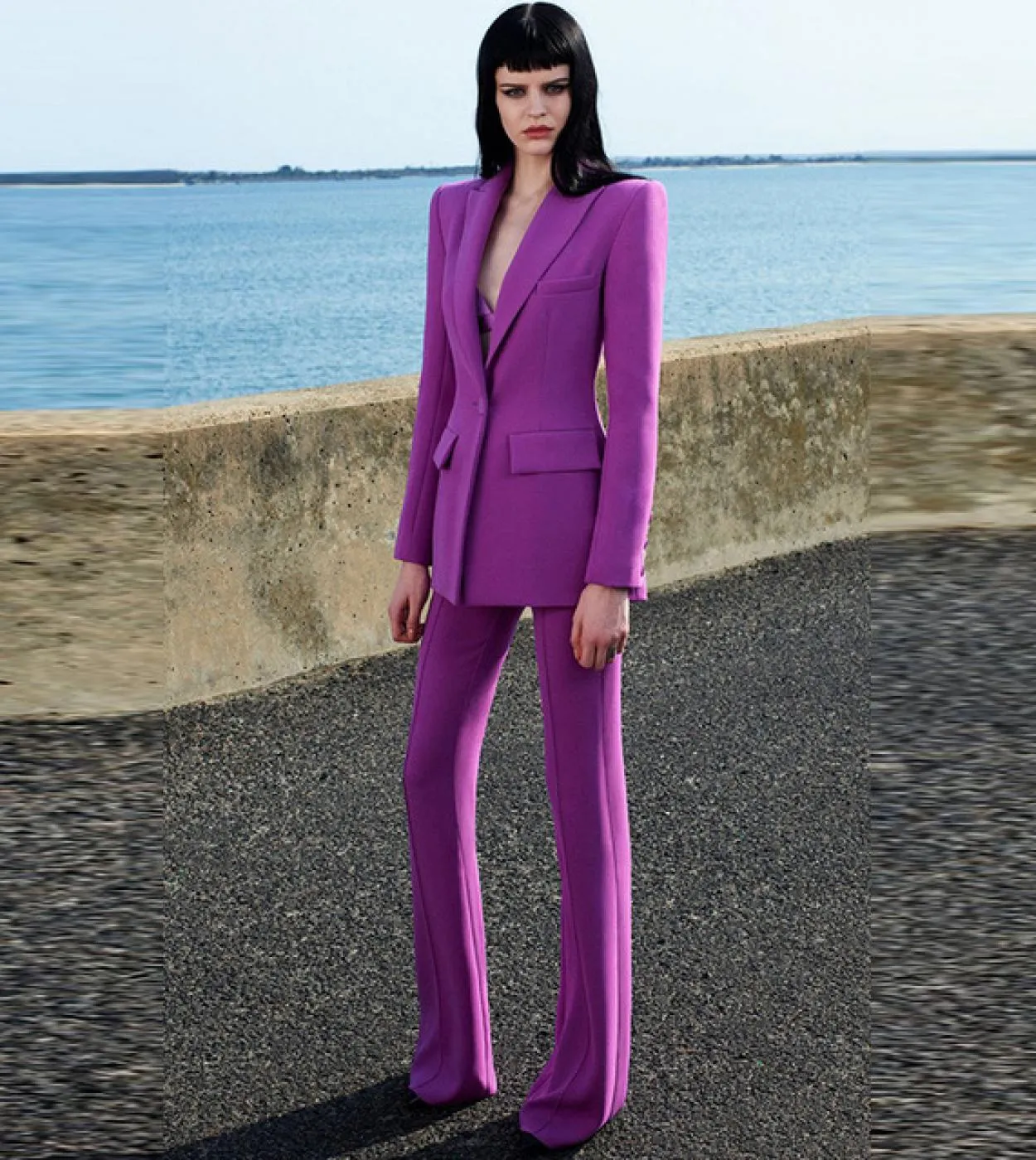 Fashion Brand Star Autumn New Temperament Workplace Womens Suit Giacca a maniche lunghe Pantaloni svasati a vita alta allingros