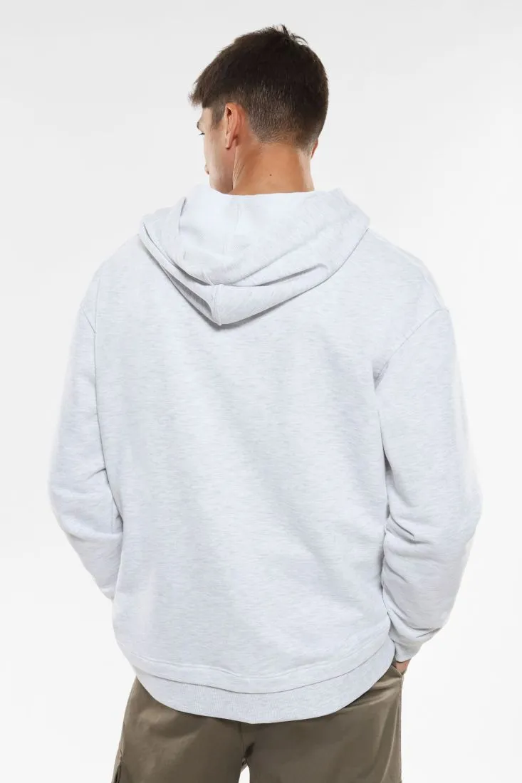 Felpa con cappuccio, coulisse e bottoni