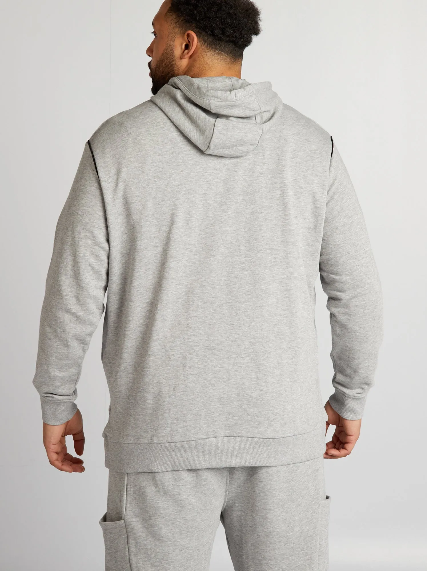 Felpa con cappuccio french terry - GRIGIO